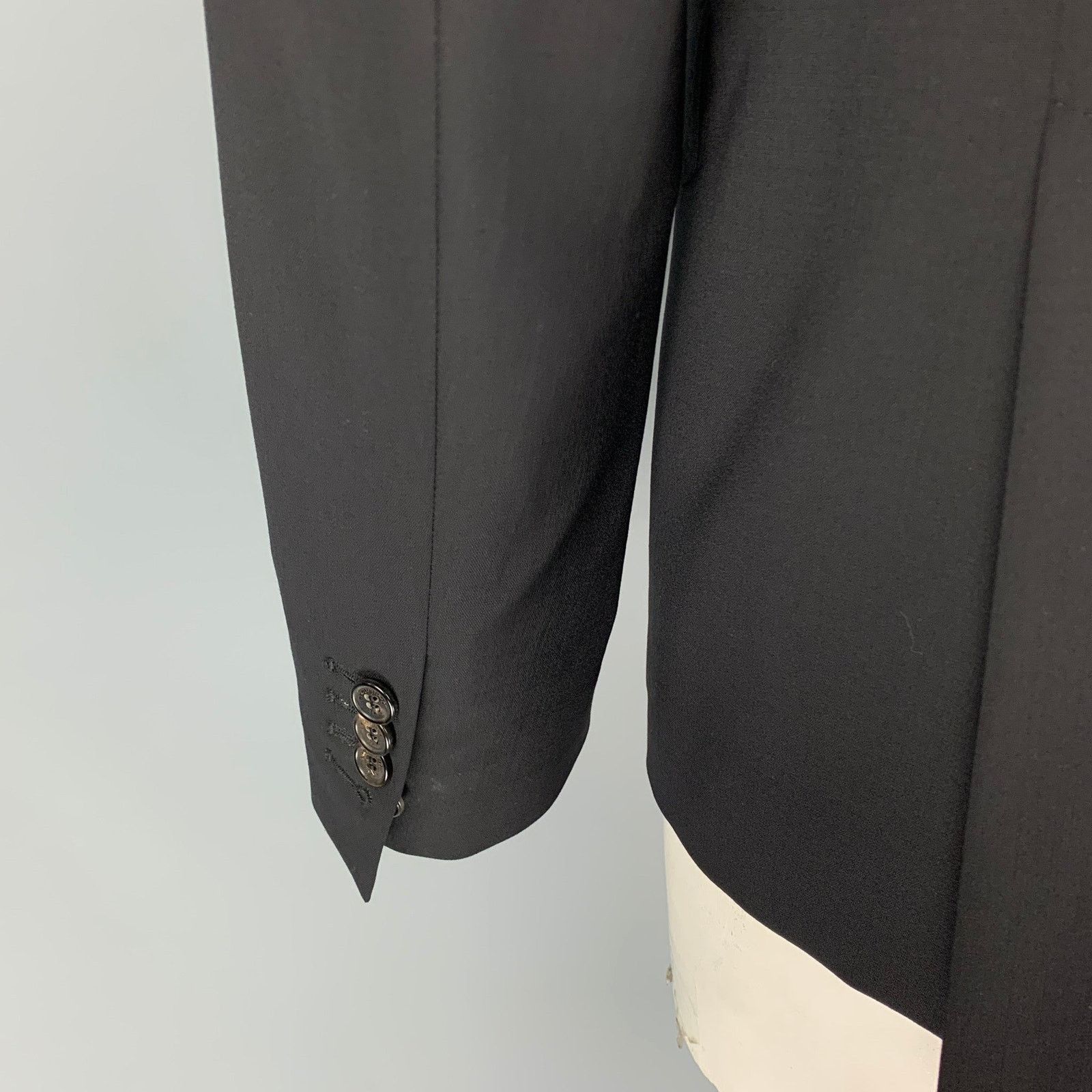 Dsquared2 DSQUARED2 Size 44 Black Wool Blend Notch Lapel Sport Coat Size 44R - 4 Thumbnail