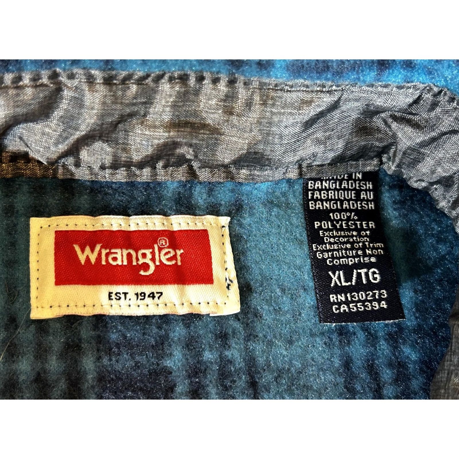 Wrangler Wrangler Flannel Shirt Mens XL Blue Plaid Button Shacket Jacket Workwear Outdoor Size US XL / EU 56 / 4 - 7 Thumbnail