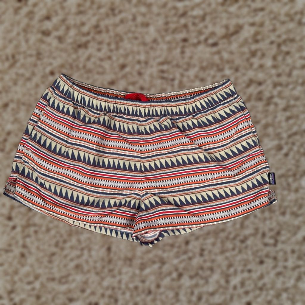 Patagonia Patagonia Shorts Womens Large Red Beige Baggies 2.5" Lined Southwest Pattern - Cotton Blend Nylon | 34" Waist | Activewear, Travel, Casual | Womens Size 36" / US 14 / IT 50 - 1 Thumbnail