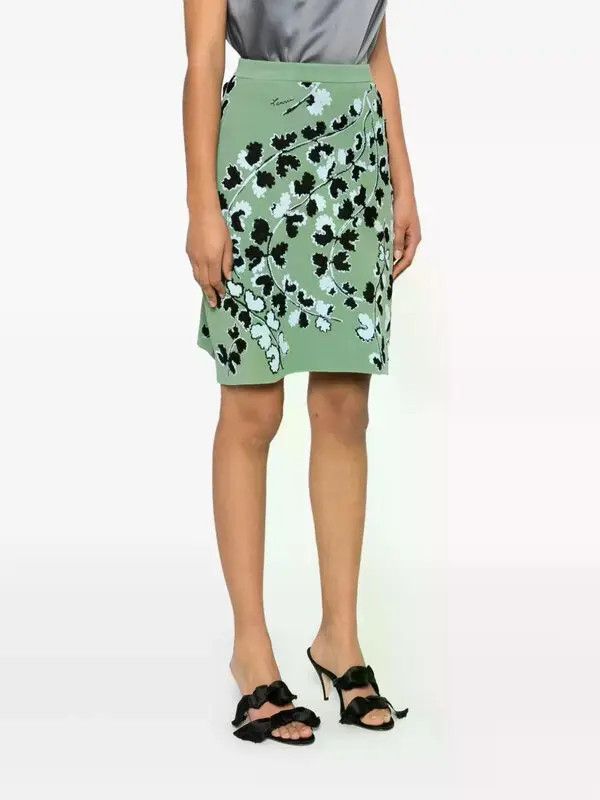 Lanvin o1y0326 Mini Skirt in Sage Green/Black Size 27" / US 4 / IT 40 - 2 Thumbnail