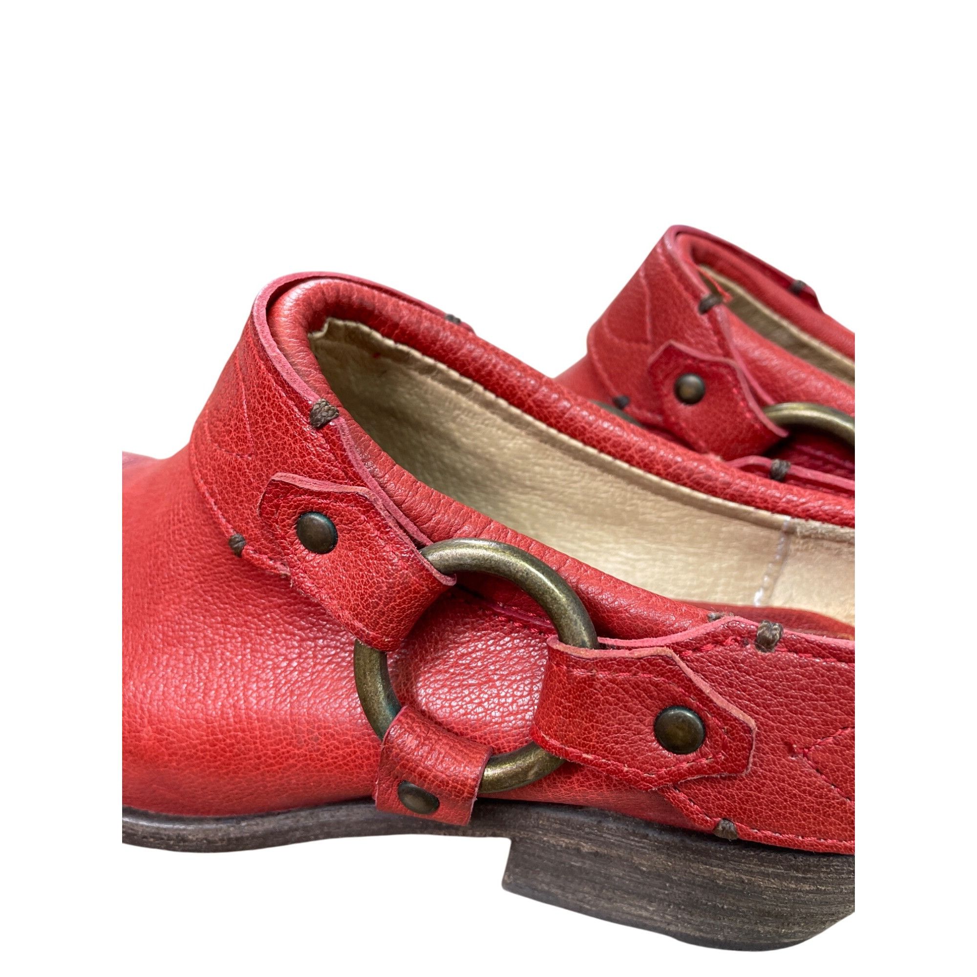 Frye Frye Vintage womans Leather Red Harness Mules Booties shoes Size US 7 / IT 37 - 19 Thumbnail