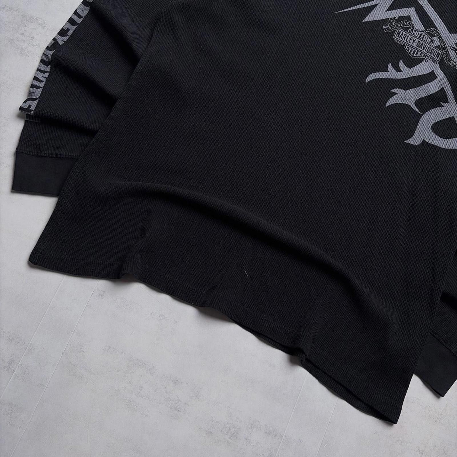 Y2K Harley Davidson Grunge Gothic Long Sleeve Thermal Shirt 