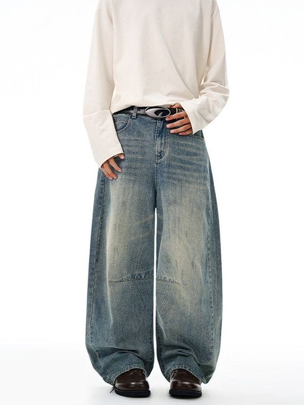 Vintage American retro distressed street scimitar patchwork jeans Size US 32 / EU 48 - 1 Thumbnail