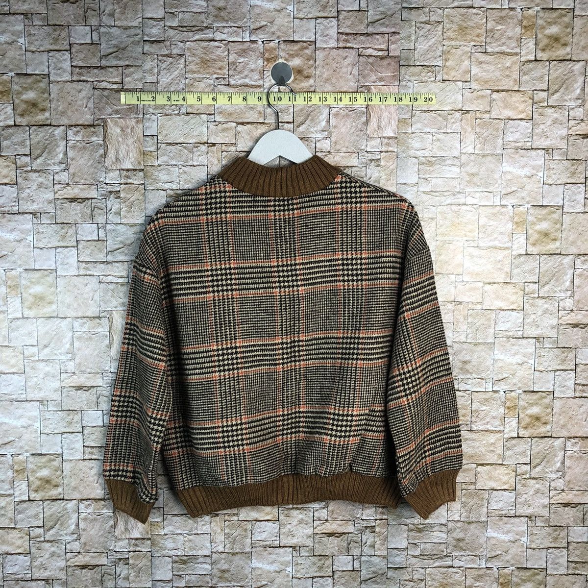 Homespun Knitwear × Japanese Brand Spray Premieum Brown Checkred Knitwear #A902 Size S / US 4 / IT 40 - 12 Thumbnail