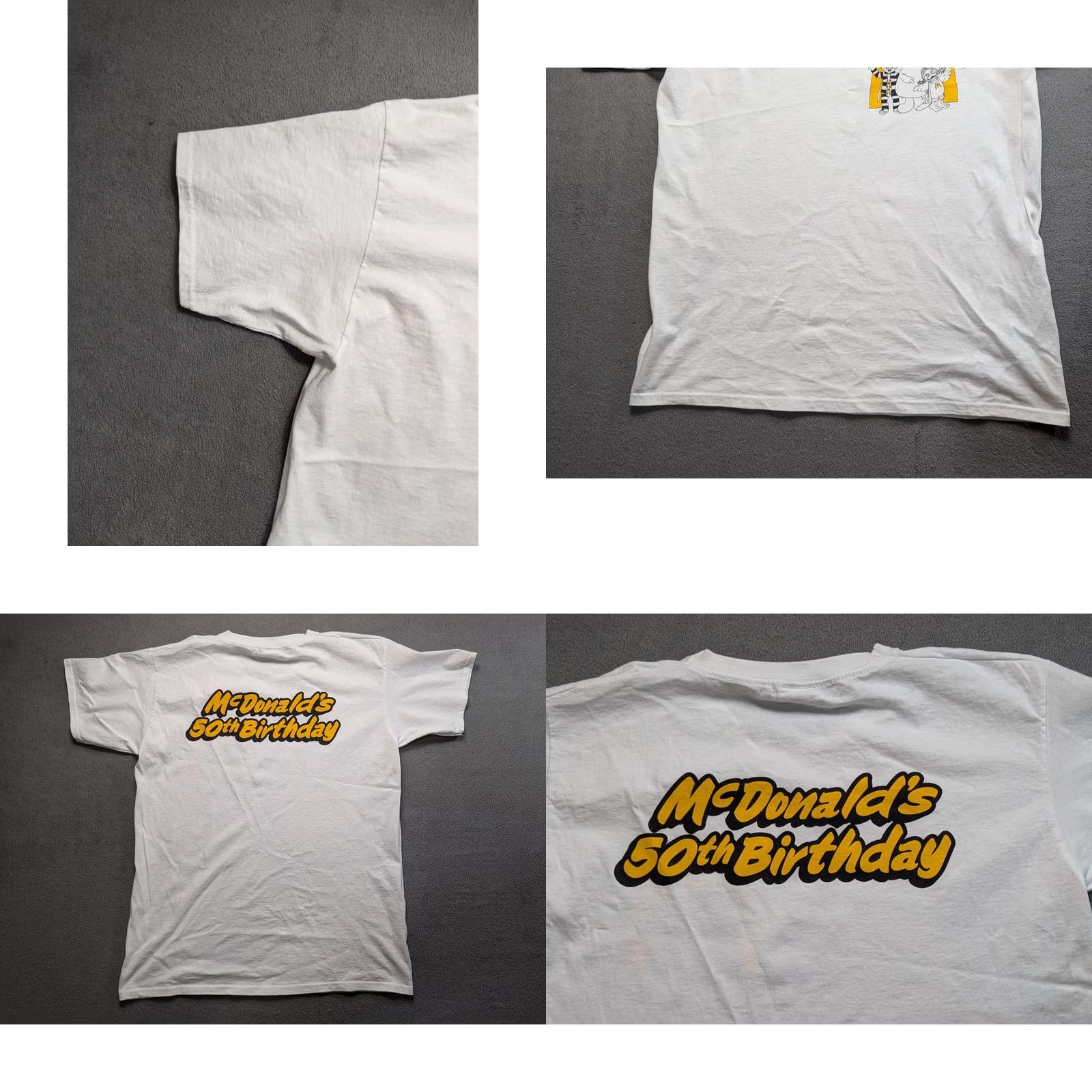 Fruit Of The Loom McDonald's 50th Birthday white shirt mens M Fruit of the Loom Shirt Mens M White Birthday USA 50th} Size US M / EU 48-50 / 2 - 8 Thumbnail