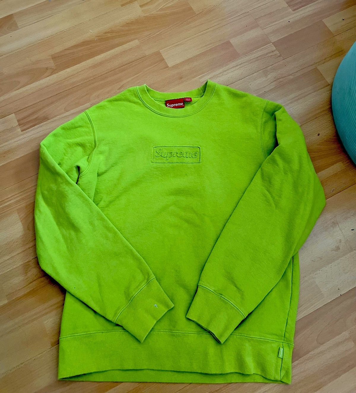Lime green supreme box logo sale