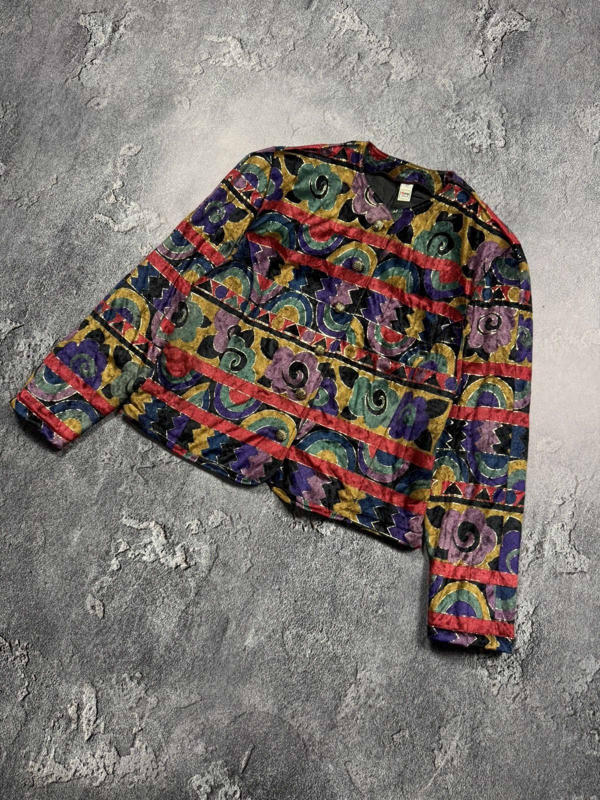 Other Vintage Velvet Art-Pattern Blazer — Rare Collector's Find Size M / US 6-8 / IT 42-44 - 1 Thumbnail