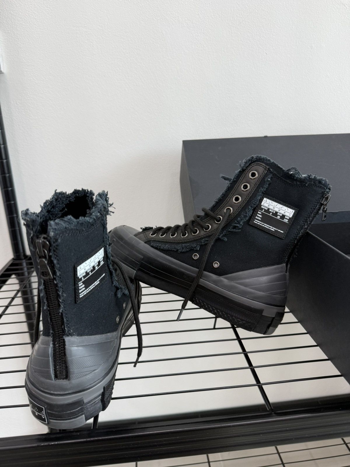 Yohji Yamamoto VESSEL×Yohji Yamamoto Wmns Patchwork Platform HighTopSneaker Size US 6 / IT 36 - 4 Thumbnail