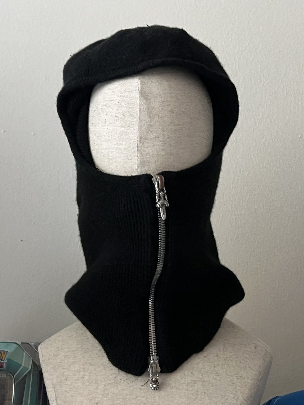 Chrome Hearts Cashmere Knit 2-way Zipper Face Mask/Ski Mask Size ONE SIZE - 2 Thumbnail