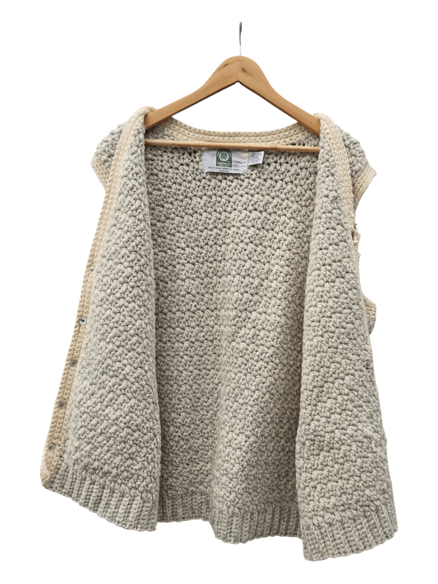 Vintage Vintage 💥 Canadian Sweater 💥 Wool Hand Knit Vest Size US L / EU 52-54 / 3 - 6 Thumbnail