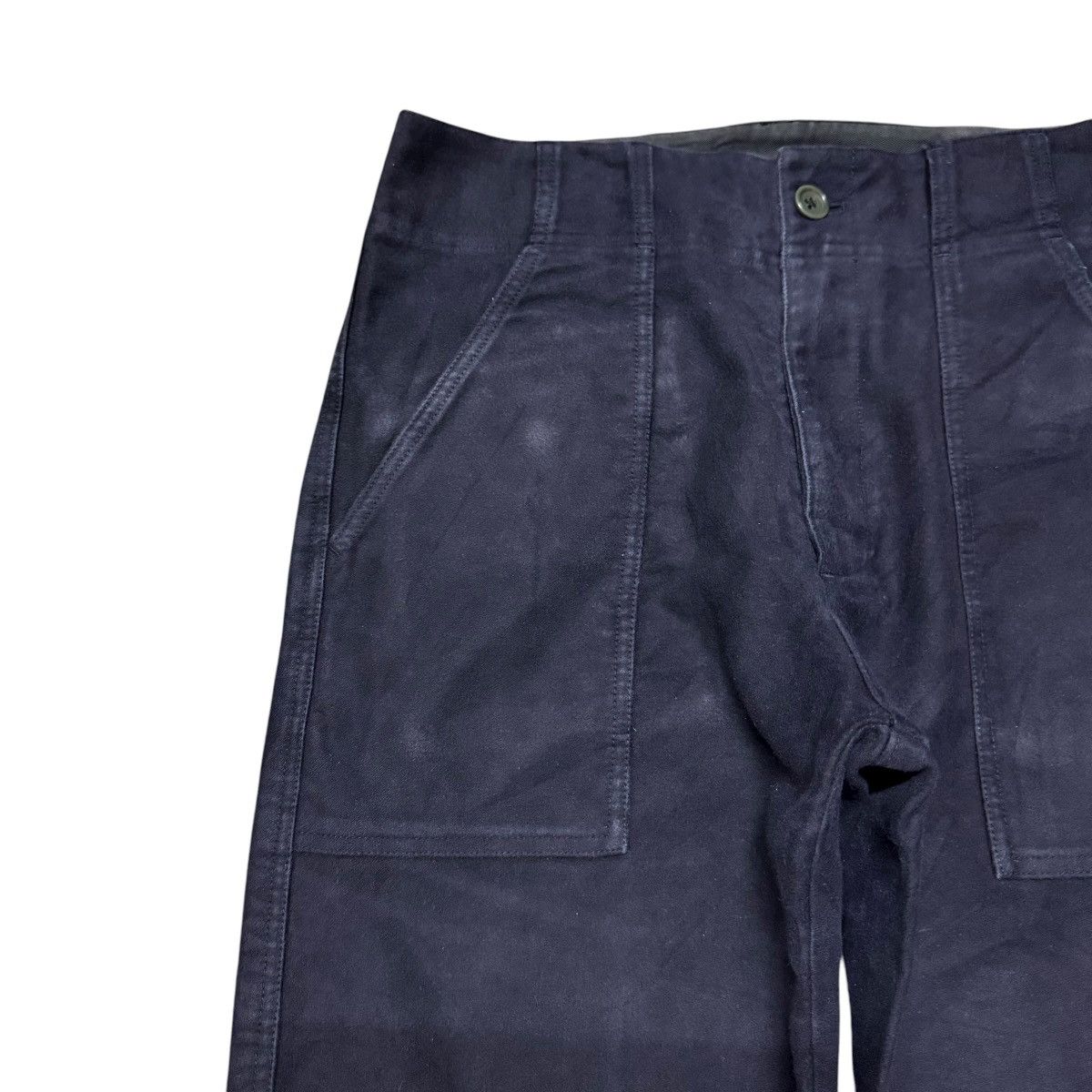 Japanese Brand Moleskin Fatigue Pants Indigo Size US 31 - 4 Thumbnail
