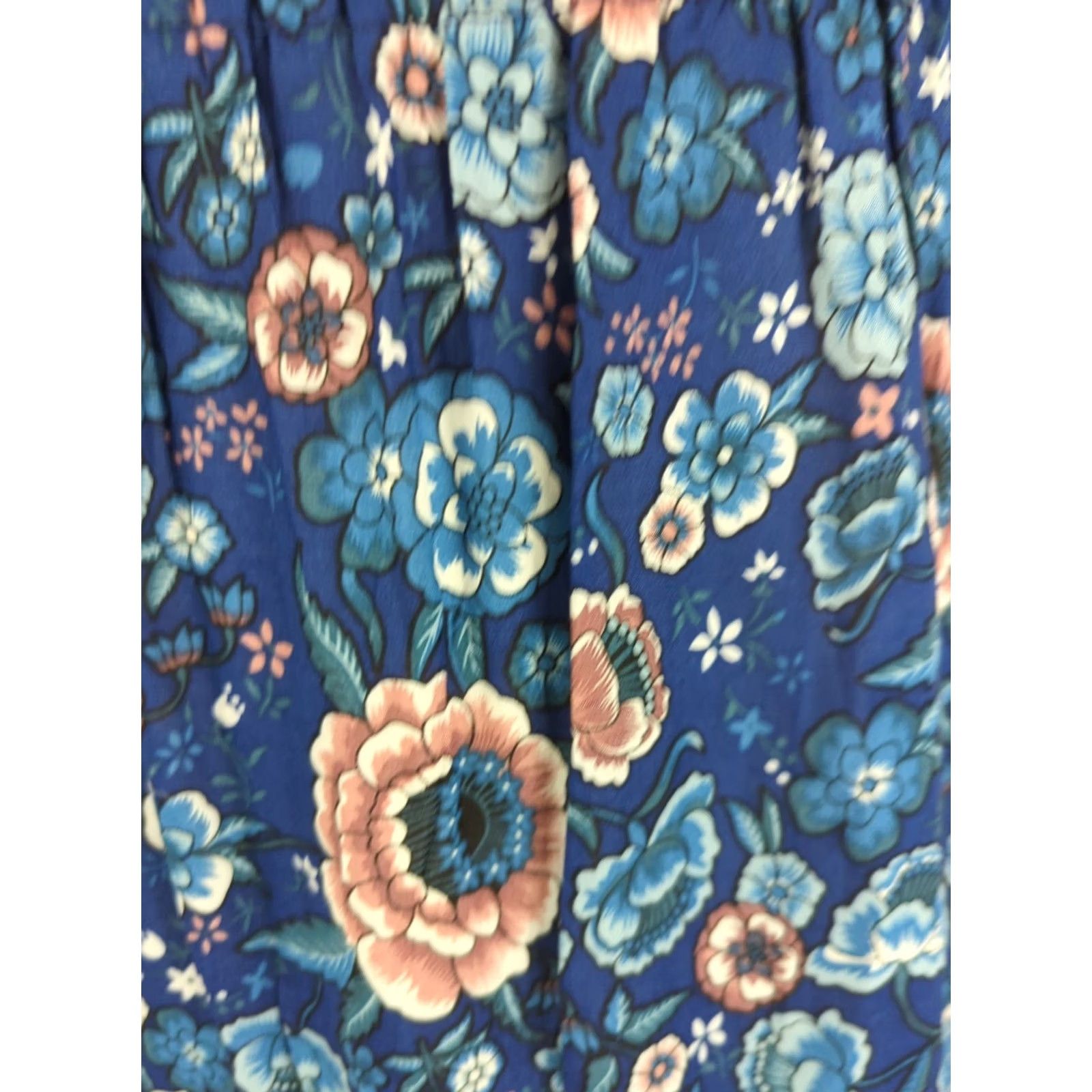 Vintage Kindred Maxi Dress S Blue Floral Smocked Puff Sleeve Square Neck Pulloverempire Waist Boho 60s 70s 80s 90s Beach Holiday Wedding Spring Summer Women Size S / US 4 / IT 40 - 4 Thumbnail