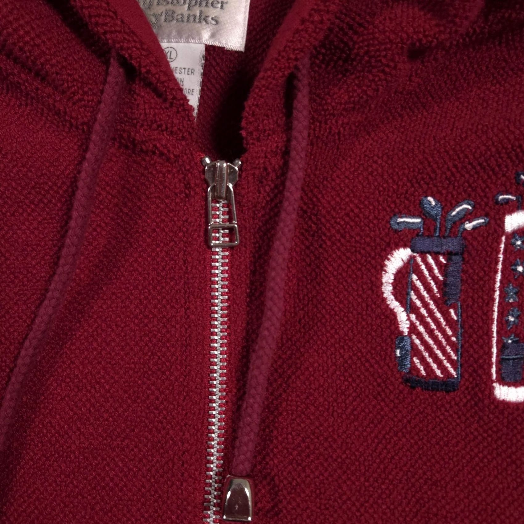 Vintage Christopher & Banks Hoodie Womens XL Red Zip Golf Embroidered Sweatshirt Size XL / US 12-14 / IT 48-50 - 5 Thumbnail