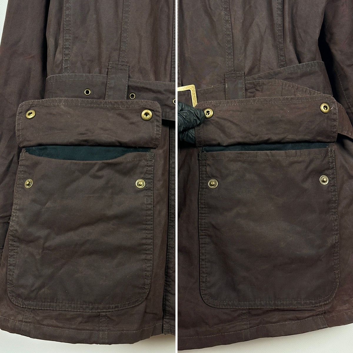 Barbour Barbour Brown Bird Art Bower Belted Waxed Coat Jacket Size L / US 10 / IT 46 - 14 Thumbnail