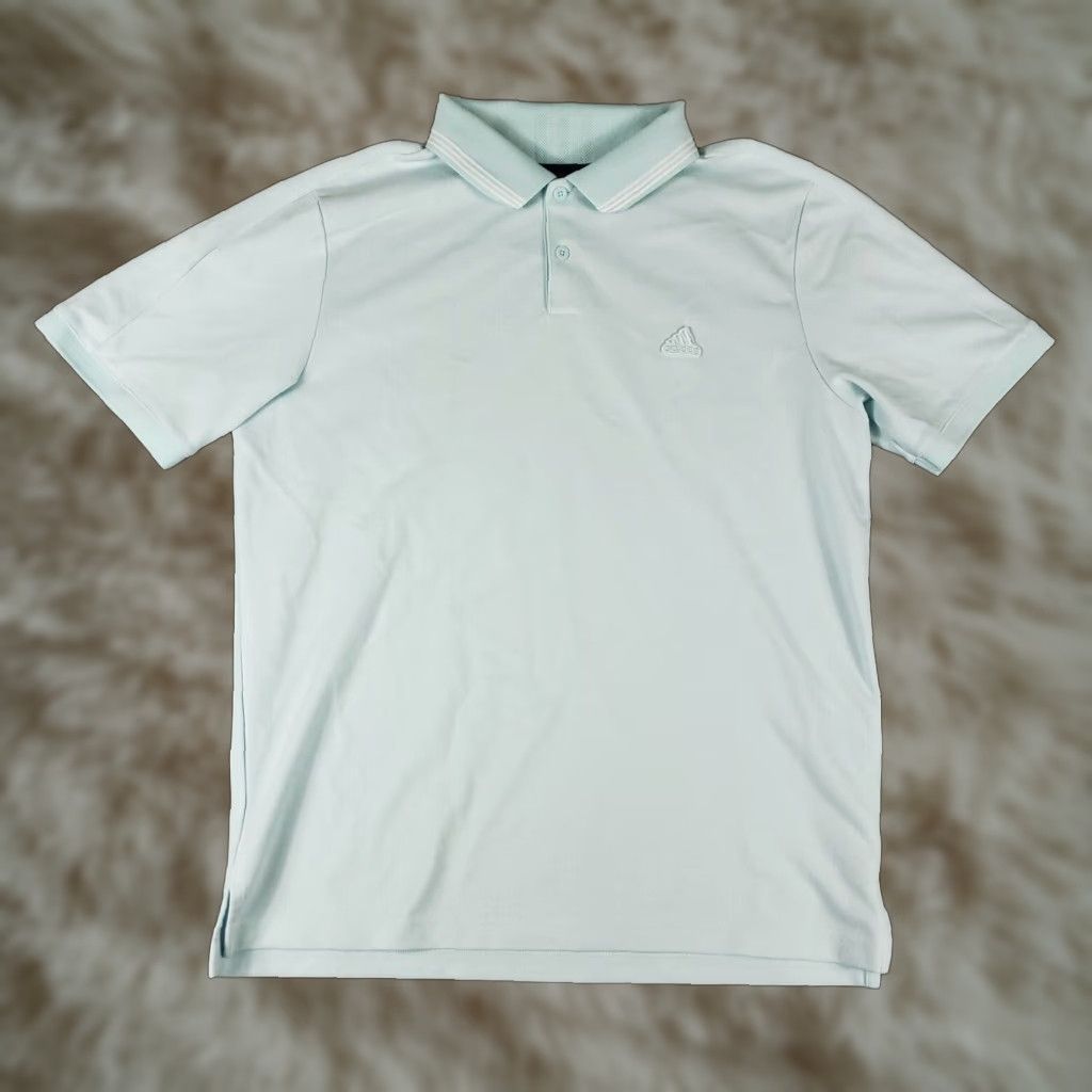 Adidas Adidas Polo Shirt Mens Size Medium Turquoise Blue Golf Casual Short Sleeve Shirt Polo Mens Adi​das Size US M / EU 48-50 / 2 - 1 Thumbnail