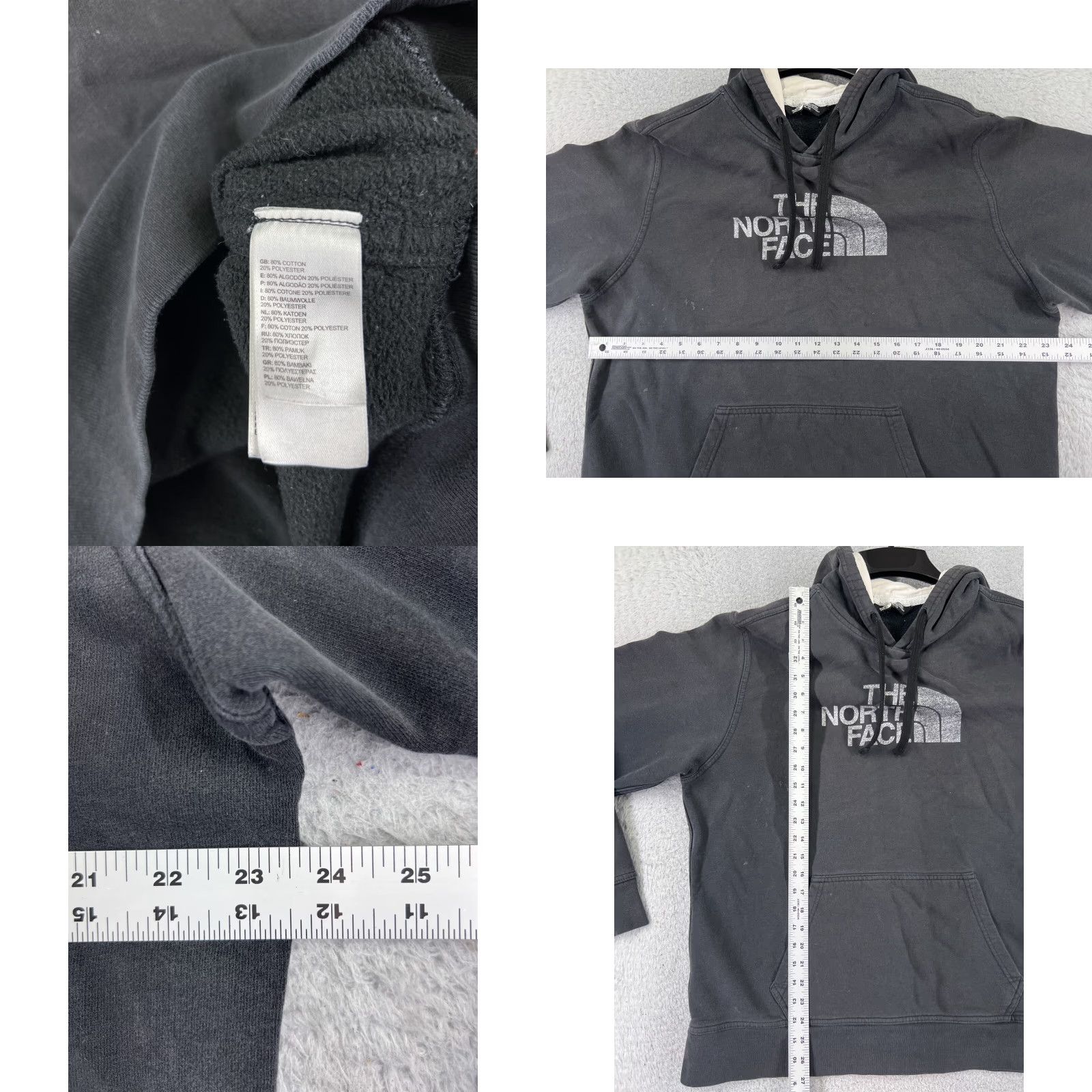 The North Face The North Face Sweat er Men XL Black Polyester Jersey Pullover Hoodie Crew Neck Regular Fit Hooded Pockets Logo Embroidered Men’s Sweater, Read Size US XL / EU 56 / 4 - 8 Thumbnail