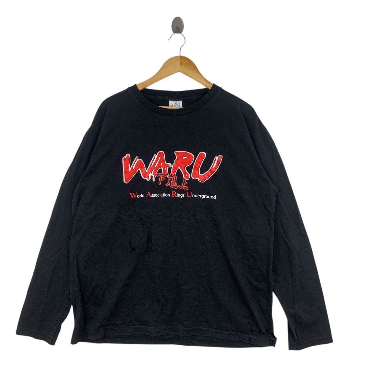 Vintage Vintage WARU World Underground Rings Fighter Trashed Tee Size US XL / EU 56 / 4 - 4 Thumbnail