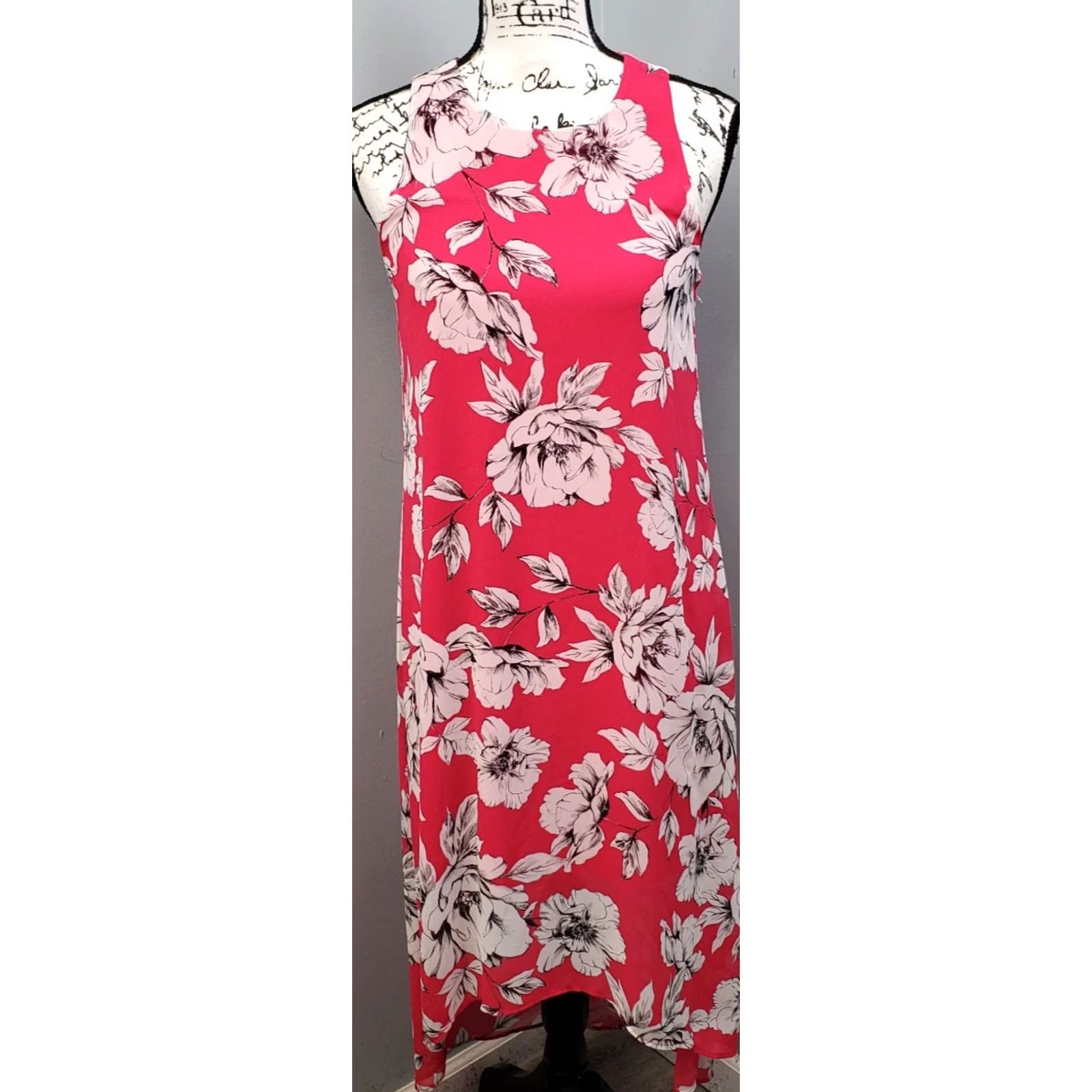 Alfani Alfani Women's Petite 2P Multi Floral Sheath Dress Sleeveless Lined Zip Back Knee Length High Low 100% Polyester Size XS / US 0-2 / IT 36-38 - 2 Thumbnail