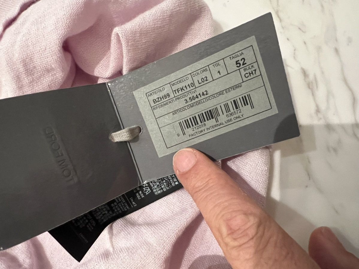 Tom Ford TOM FORD fine-knit 52 Italy 70% Cashmere 30% Silk Pink Size US L / EU 52-54 / 3 - 9 Thumbnail