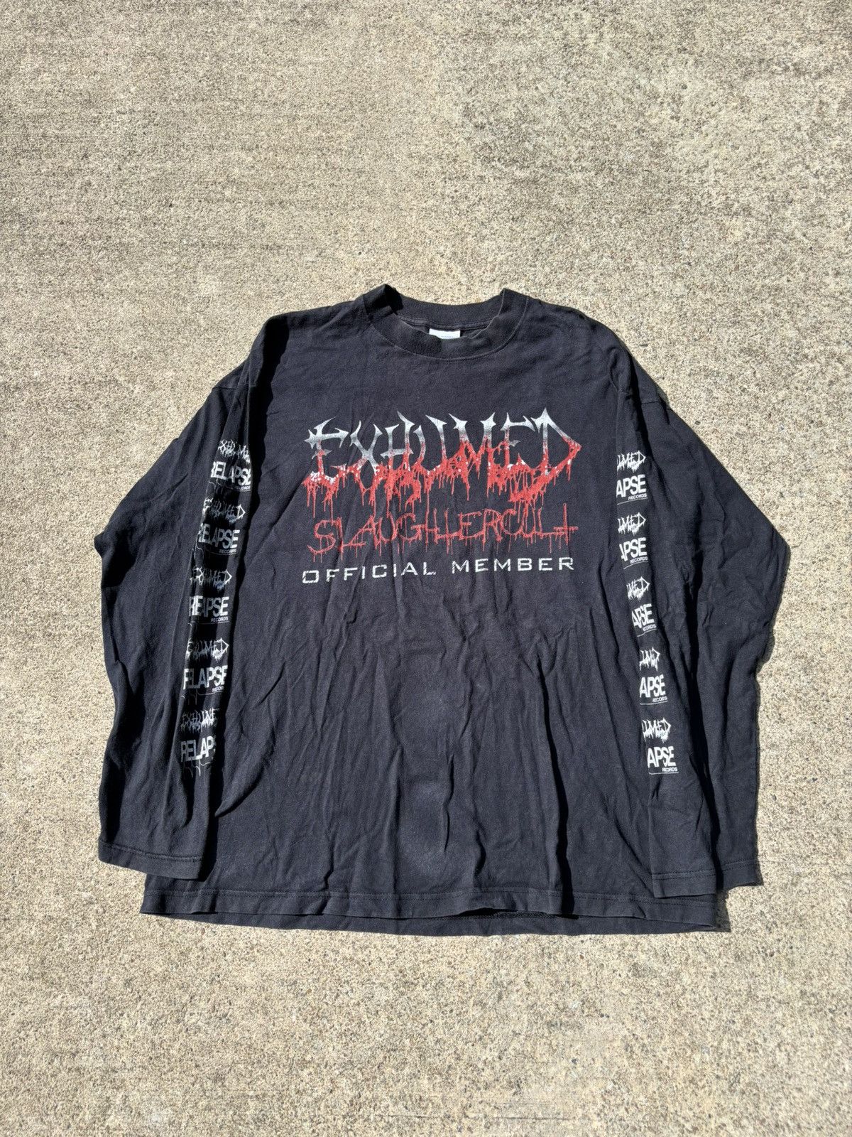 Band Tees × Vintage Vintage 1990s Exhumed Metal Band Longsleeve Size US XL / EU 56 / 4 - 1 Thumbnail
