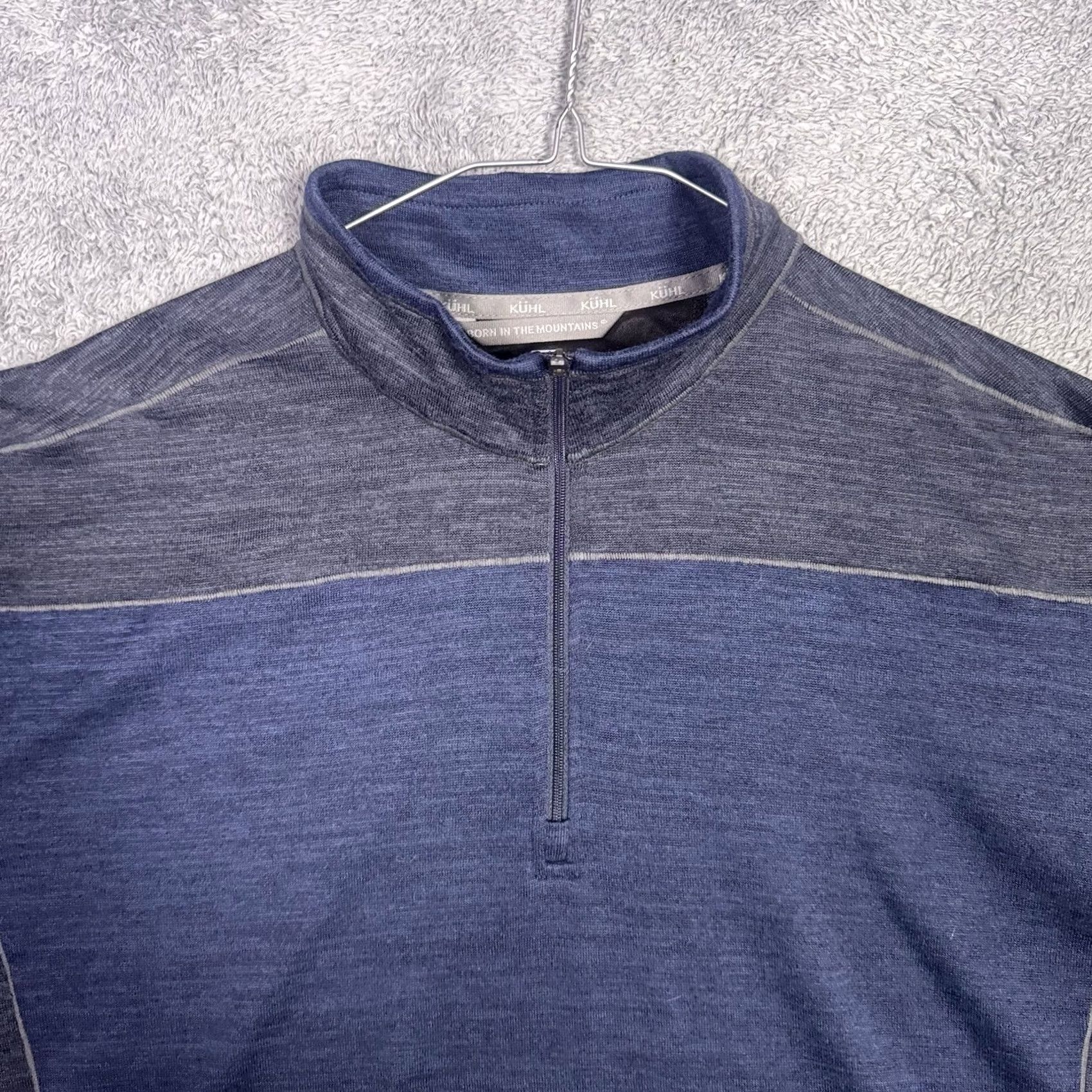 Vintage Kuhl Ryzer Jacket Mens 2XL 3/4 Zip Pullover Performance Shirt Thumbhole Blue 3112 Size US XXL / EU 58 / 5 - 5 Thumbnail