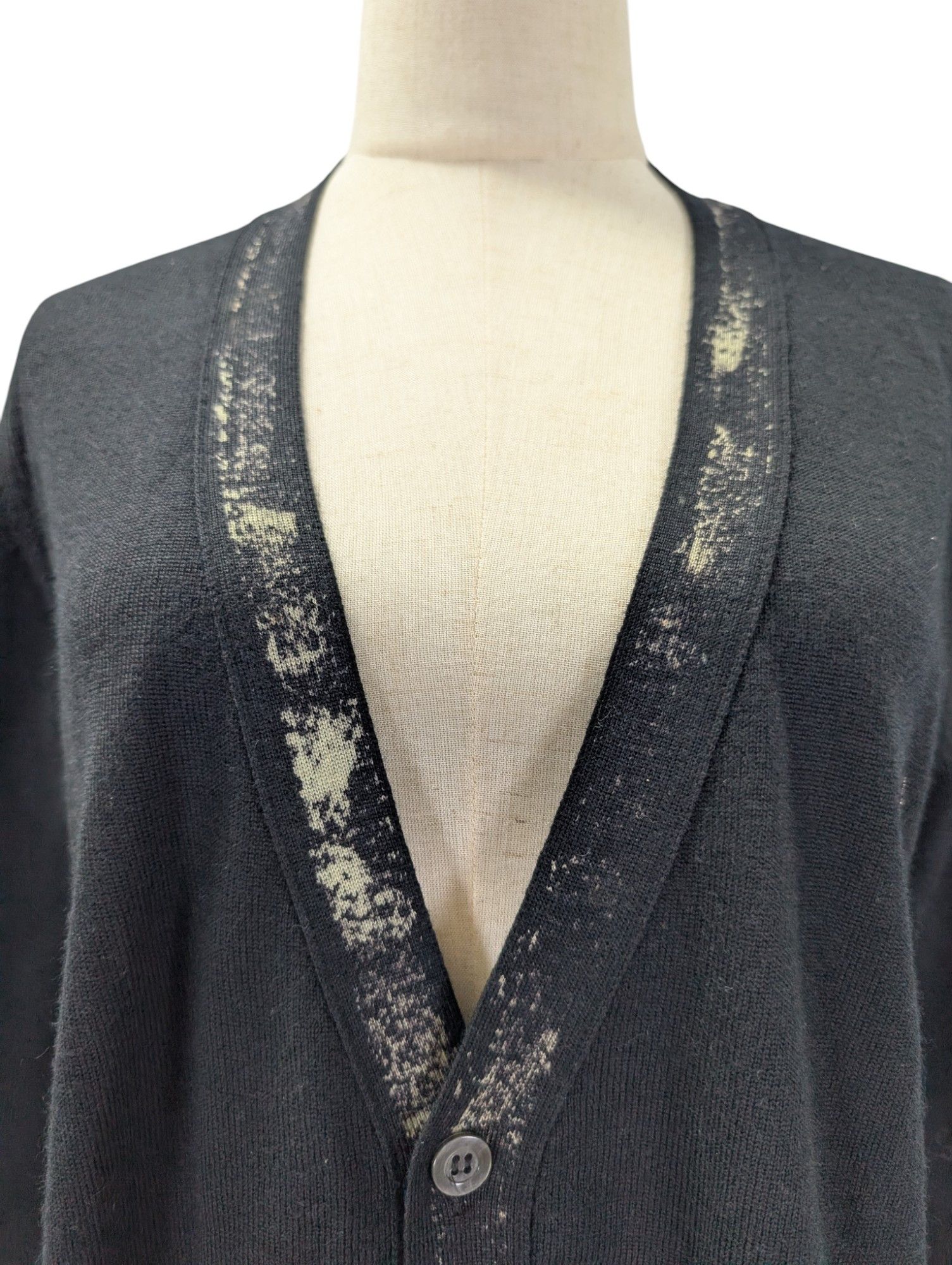 MCQ Black Cardigan With Patterned Collar Size US M / EU 48-50 / 2 - 4 Thumbnail
