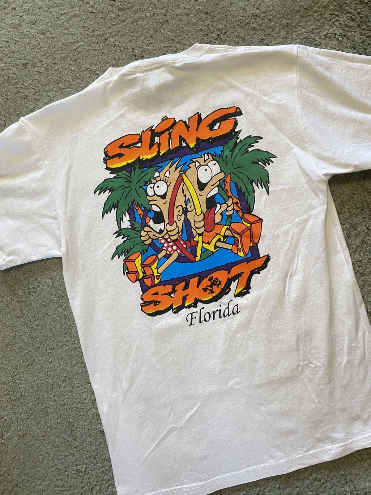 Other Vintage Y2K Slingshot Roller Coaster Florida White T Shirt Size US M / EU 48-50 / 2 - 2 Thumbnail