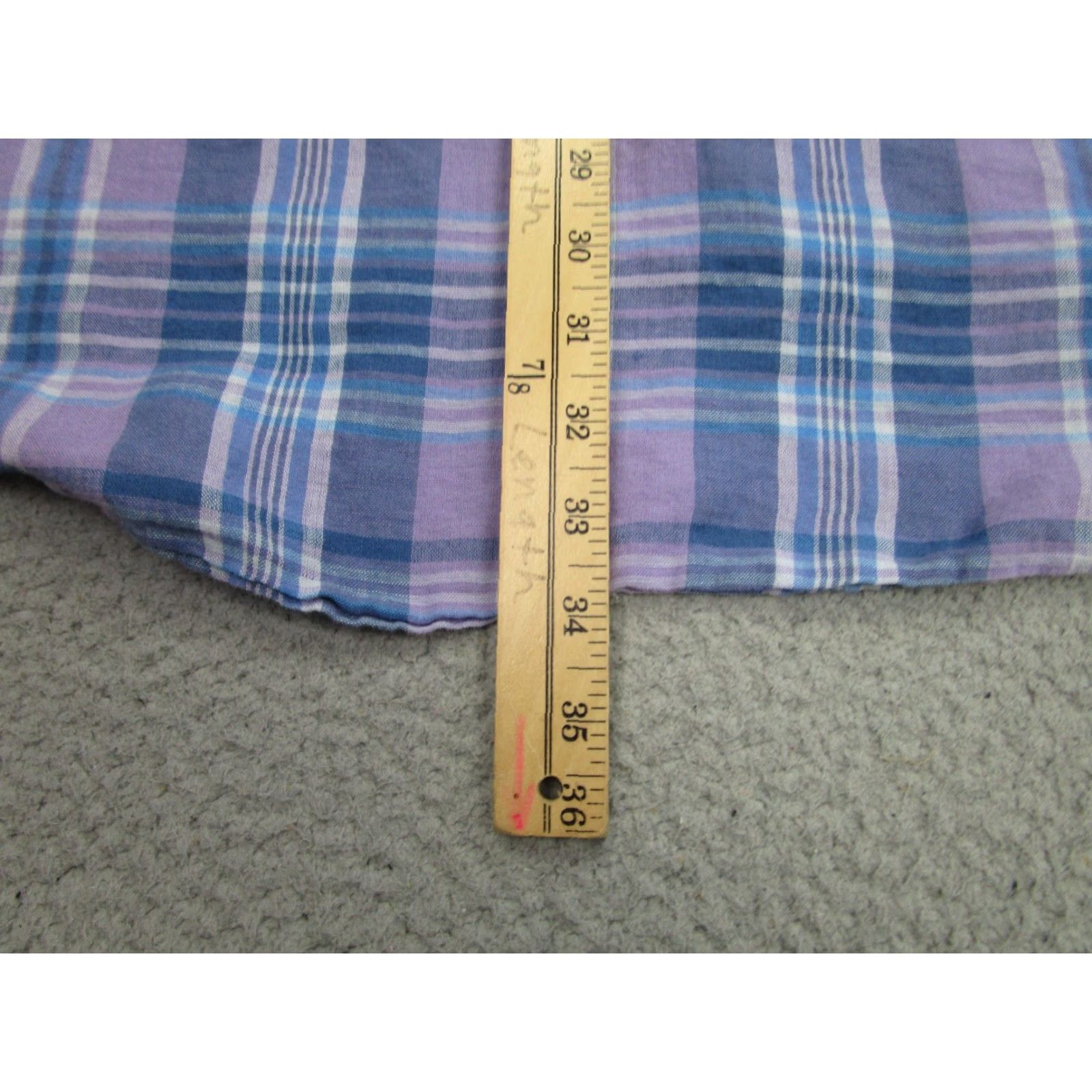 Old Navy VINTAGE Old Navy Shirt Mens 2XL Purple Plaid Linen Cotton Long Sleeve Button Front Size US XXL / EU 58 / 5 - 7 Thumbnail