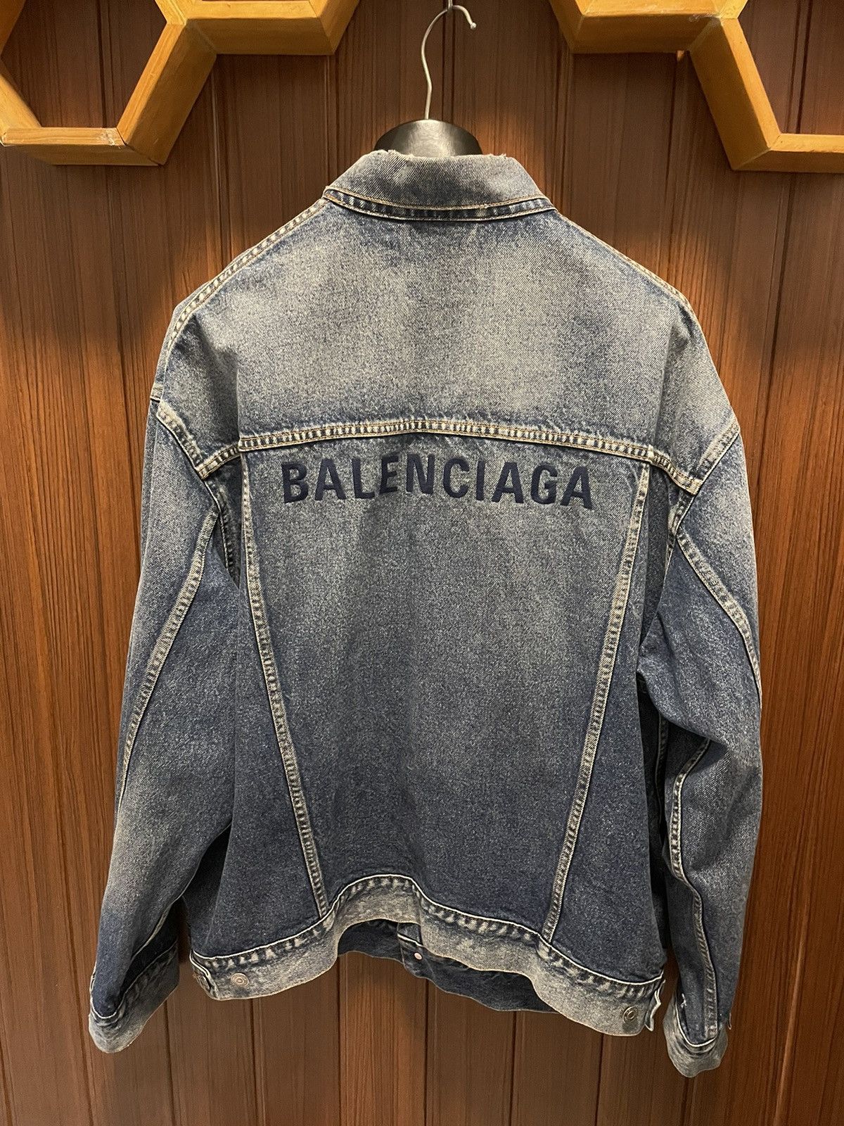 image of Balenciaga Denim Tee in Blue, Men's (Size XL)