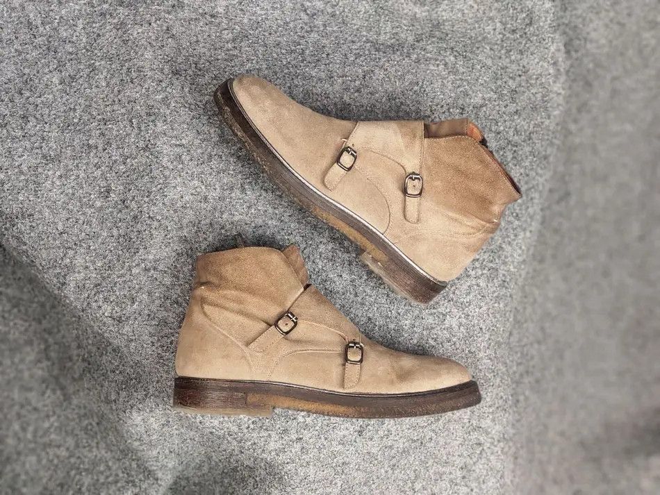 Vintage Camerlengo Italy Design Suede Brown Classic Buckle Boots Size US 6 / EU 39 - 1 Thumbnail