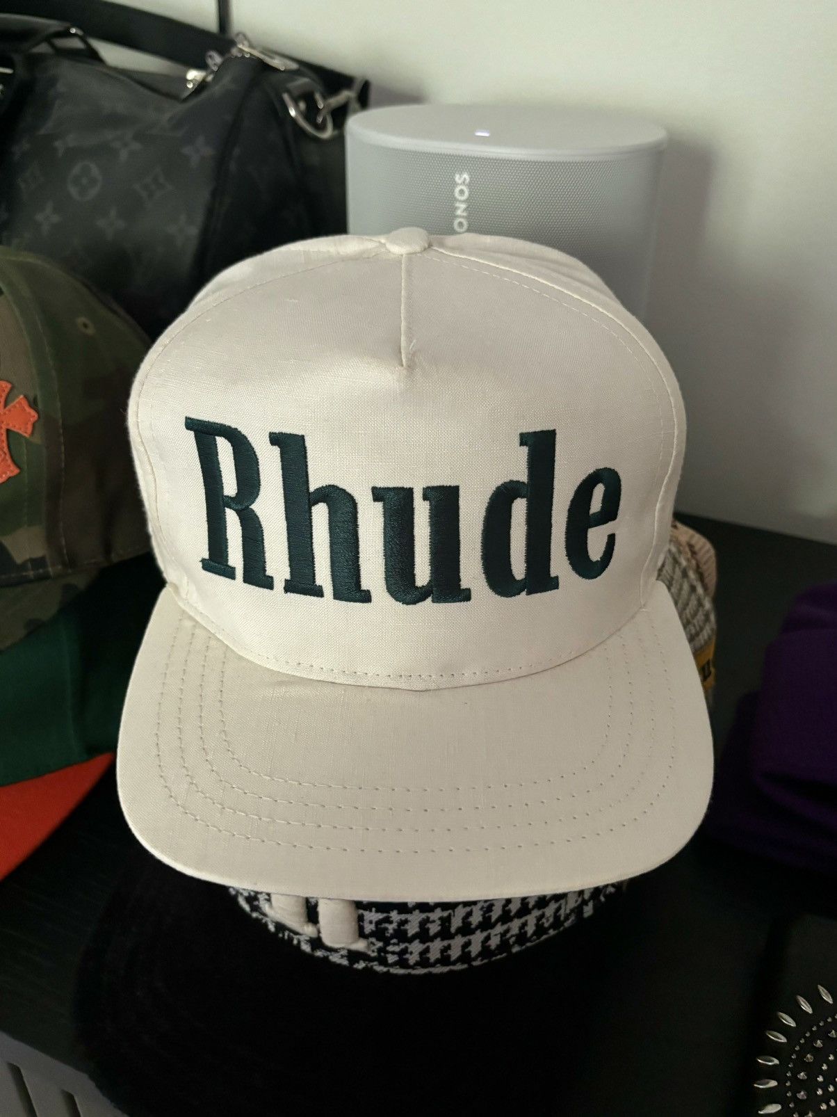 image of Rhude St Barts - Linen Vacation Woven Hat in White, Men's