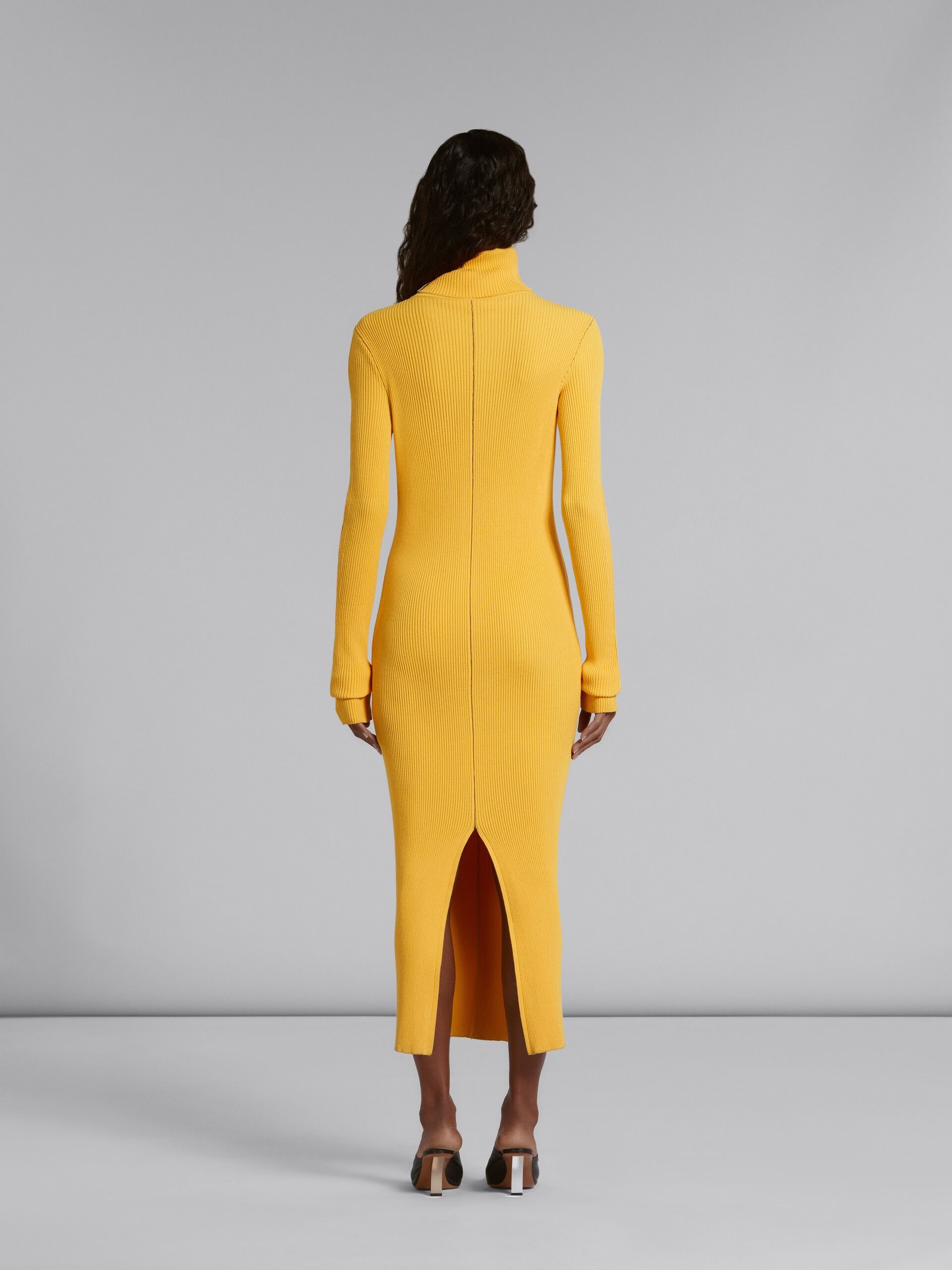 Marni o1w1db10824 Ribbed Dress in Yellow Size M / US 6-8 / IT 42-44 - 2 Thumbnail