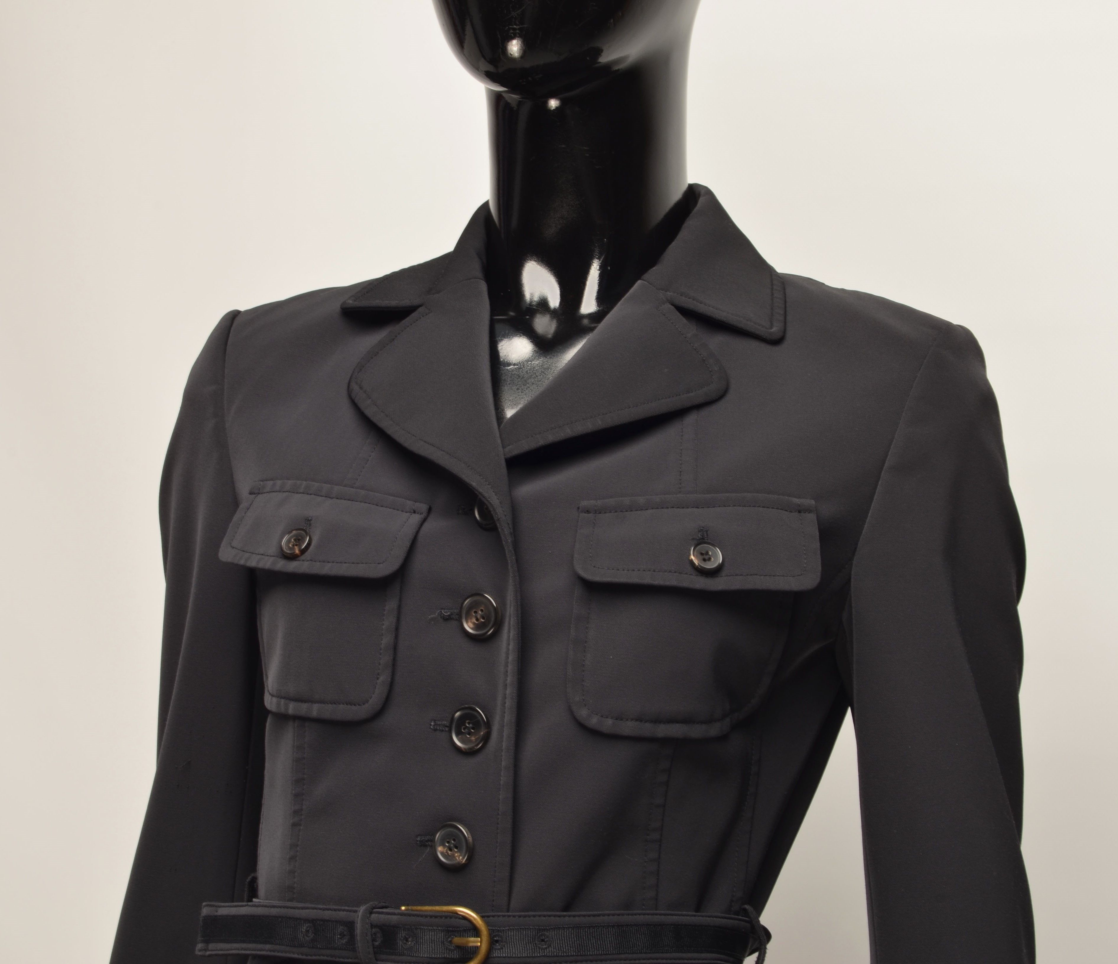 STRENESSE Gabriele Strehle Strenesse Blue 90's Belted Black Blazer Size XS / US 0-2 / IT 36-38 - 2 Thumbnail