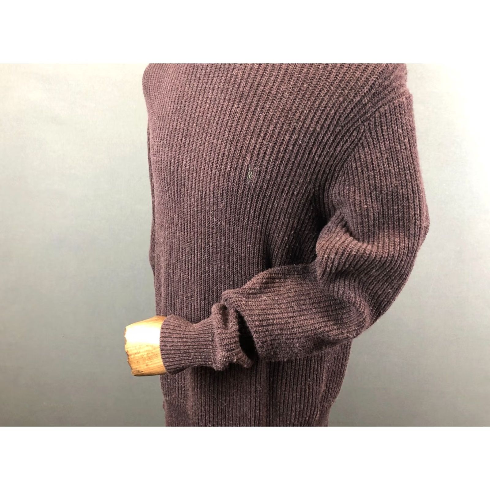 Allsaints AllSaints Pullover Sweater Crew Neck L Dark Purple Wool Blend Men's Size US L / EU 52-54 / 3 - 7 Thumbnail