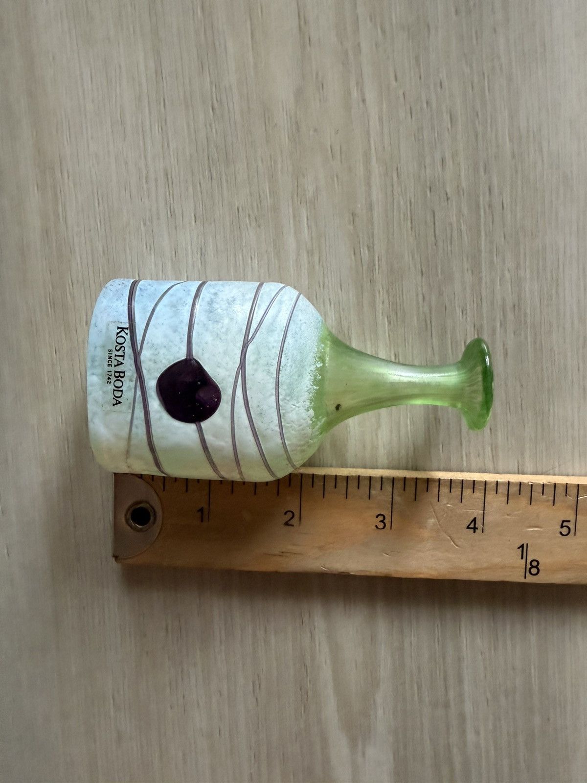 Vintage Mini Green Galaxy Kosta Boda Art Glass Vase Handmade Signed Size ONE SIZE - 5 Thumbnail