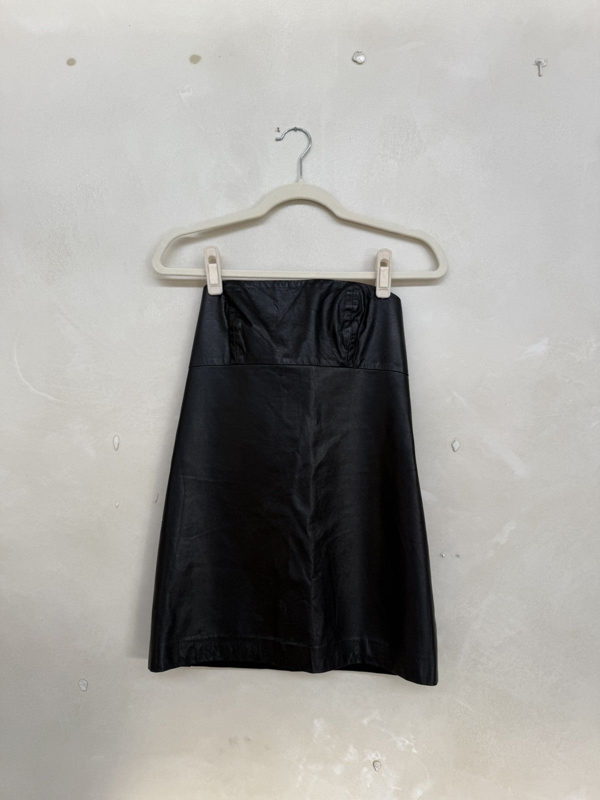 Maison Margiela Black Strapless Maison Margiela Leather Mini Dress or Tunic Size S / US 4 / IT 40 - 1 Thumbnail