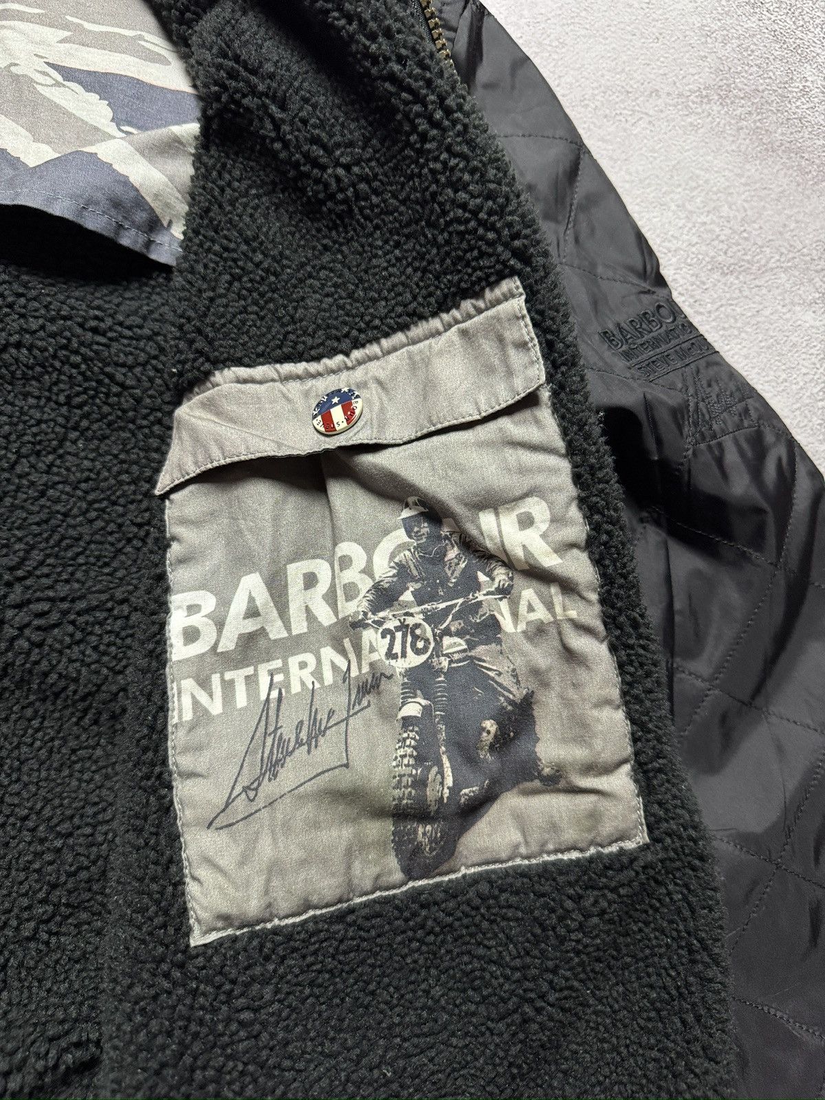 Barbour Vintage Steve McQueen-Inspired Black Quilted Bomber Jacket Size US L / EU 52-54 / 3 - 12 Thumbnail