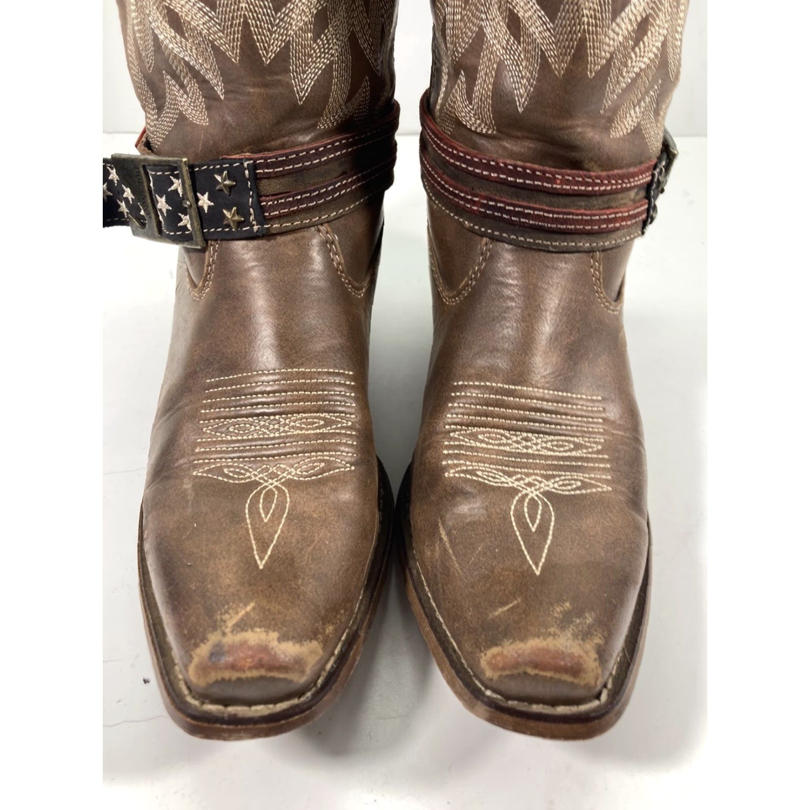 Durango Durango Crush Boots Women 9 M Brown Leather US Flag Western Style DRD0208 Size US 9 / IT 39 - 3 Thumbnail