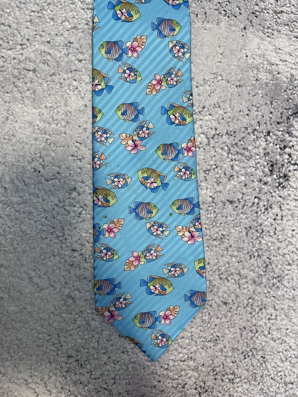 Leonard Paris Leonard Paris Tie 100%Silk Monogram Fish Floral MadeInItaly Size ONE SIZE - 4 Thumbnail