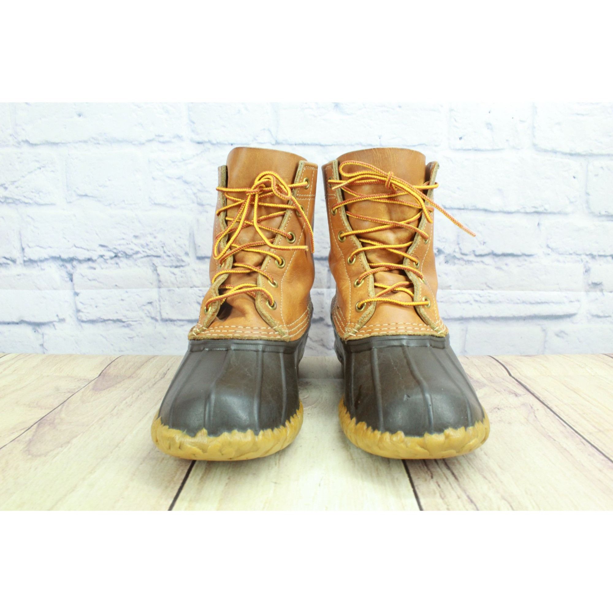 L.L. Bean Vintage LL Bean Women’s Lace-Up Duck Boots Brown Leather Size US 6 / IT 36 - 5 Thumbnail