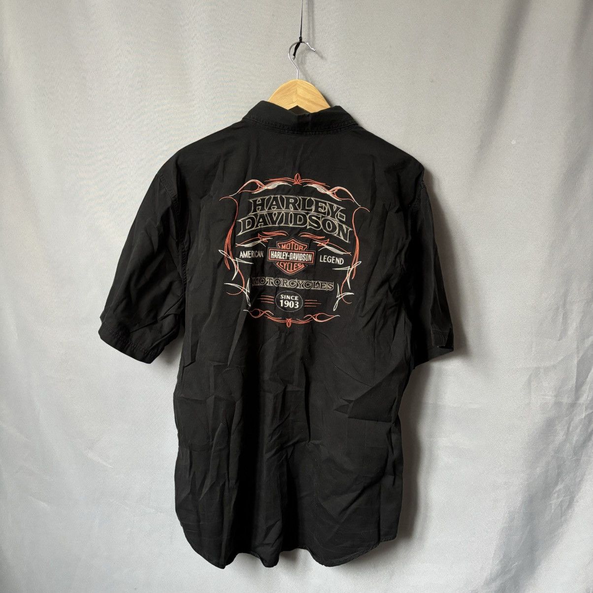 Harley Davidson Harley Davidson vintage shirt button up xl black big logo Size US XL / EU 56 / 4 - 1 Thumbnail