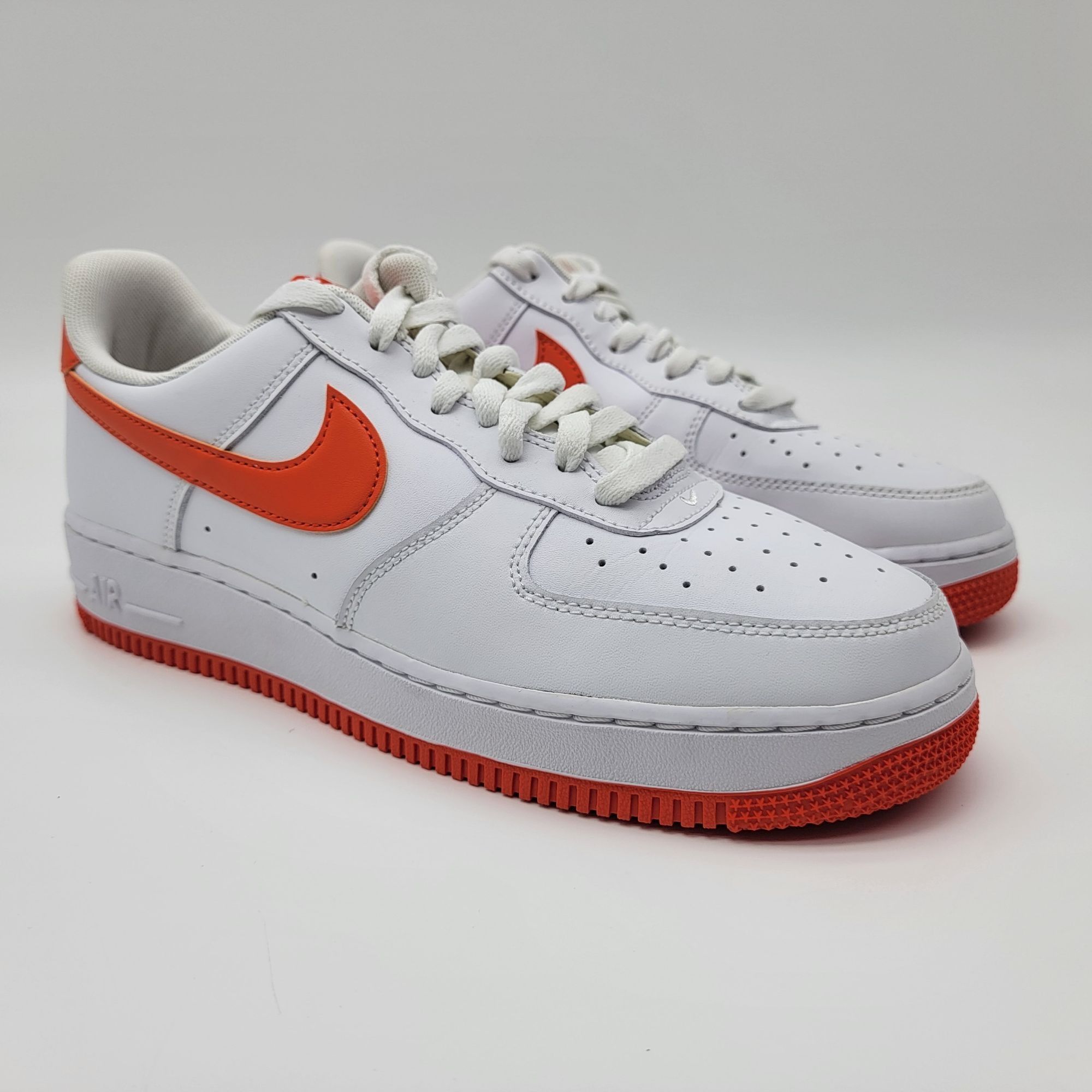 image of New Nike Air Force 1 '07 White Orange Af1 Lifestyle Shoes, Men's (Size 9.5)