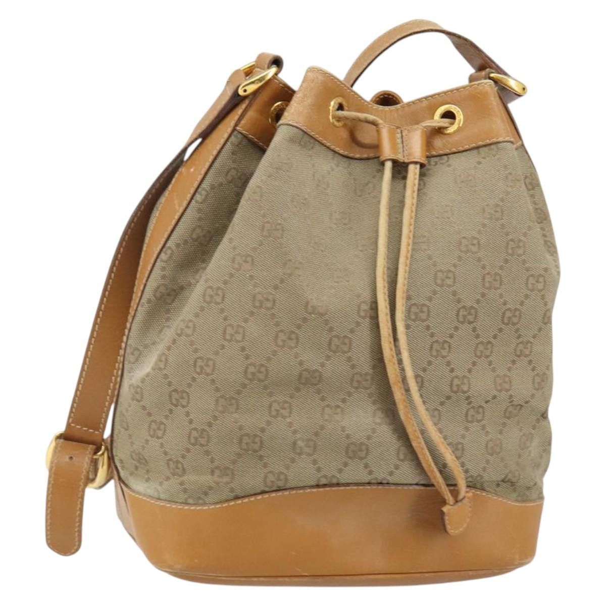 Gucci GUCCI GG Canvas Shoulder Bag Beige Gold 001 854 001 854 Size ONE SIZE - 1 Thumbnail