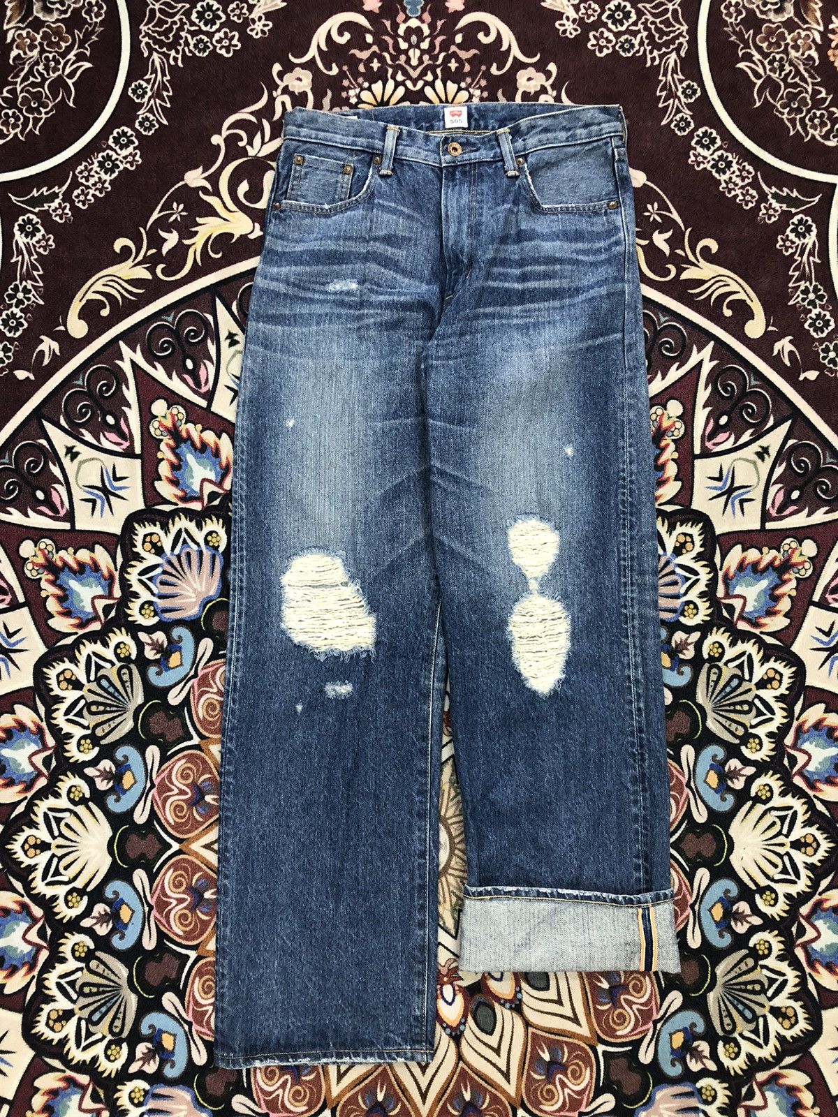 Edwin Edwin 505 Ragged Selvedge Regular Denim Jeans Size US 30 / EU 46 - 1 Thumbnail
