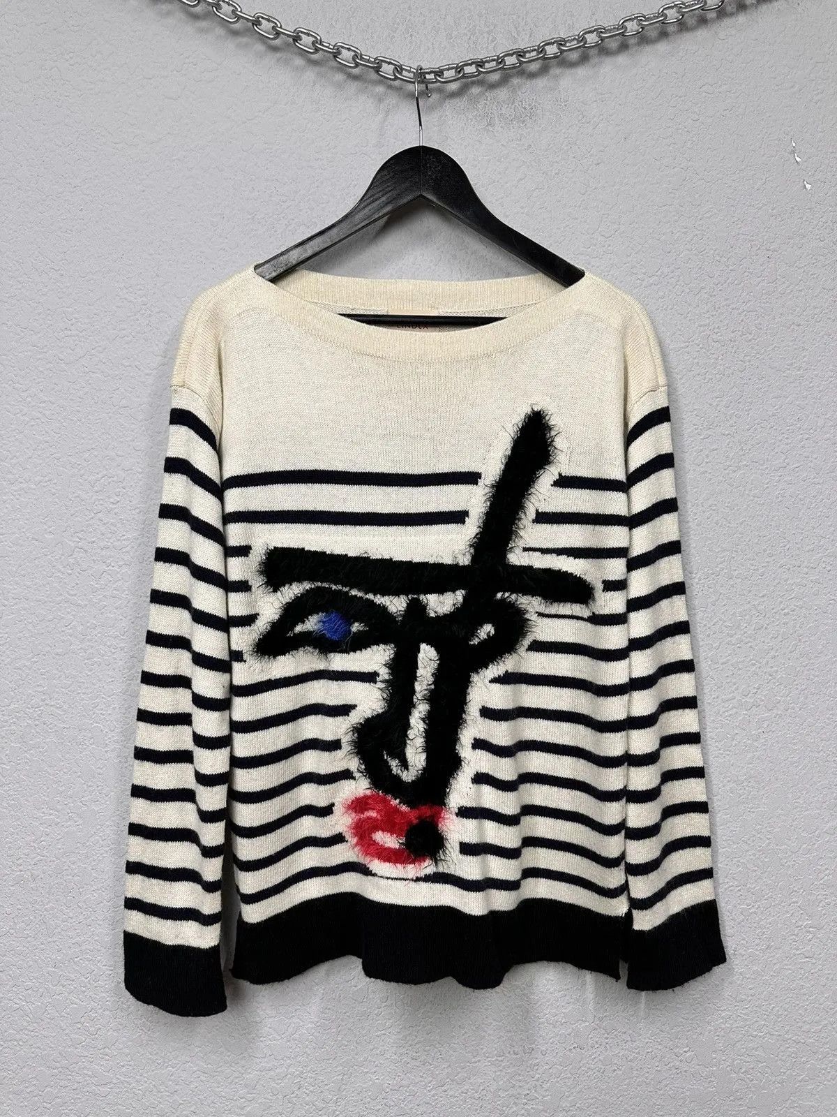 Japanese Brand Women's Jean Paul Gaultier Lindex Face Knit Swearshirt S Size US S / EU 44-46 / 1 - 1 Thumbnail