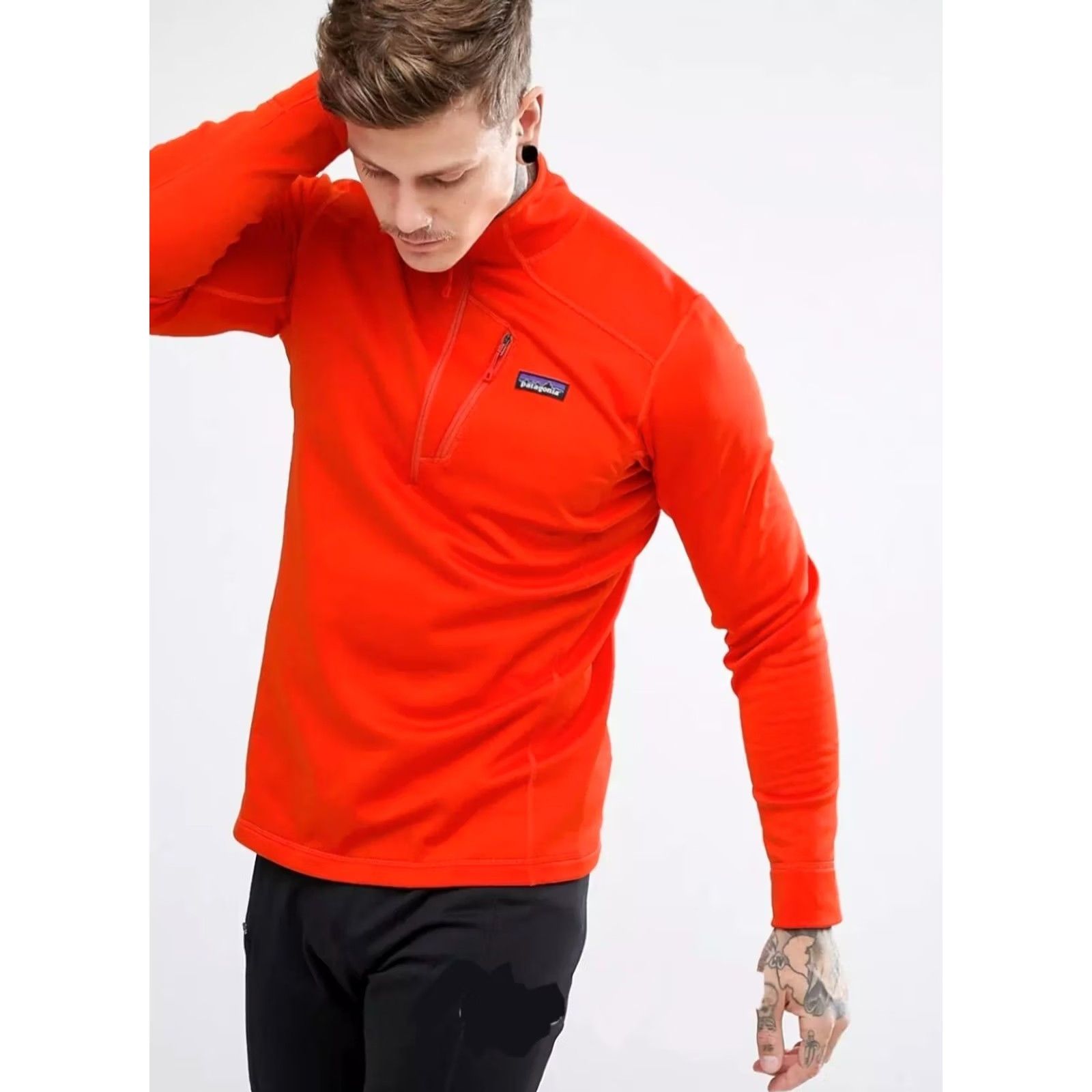 Patagonia Patagonia Pullover 1/4-Zip Polartec Power Stretch Fleece Mens M Orange-Red NBNWOT Size US M / EU 48-50 / 2 - 2 Thumbnail
