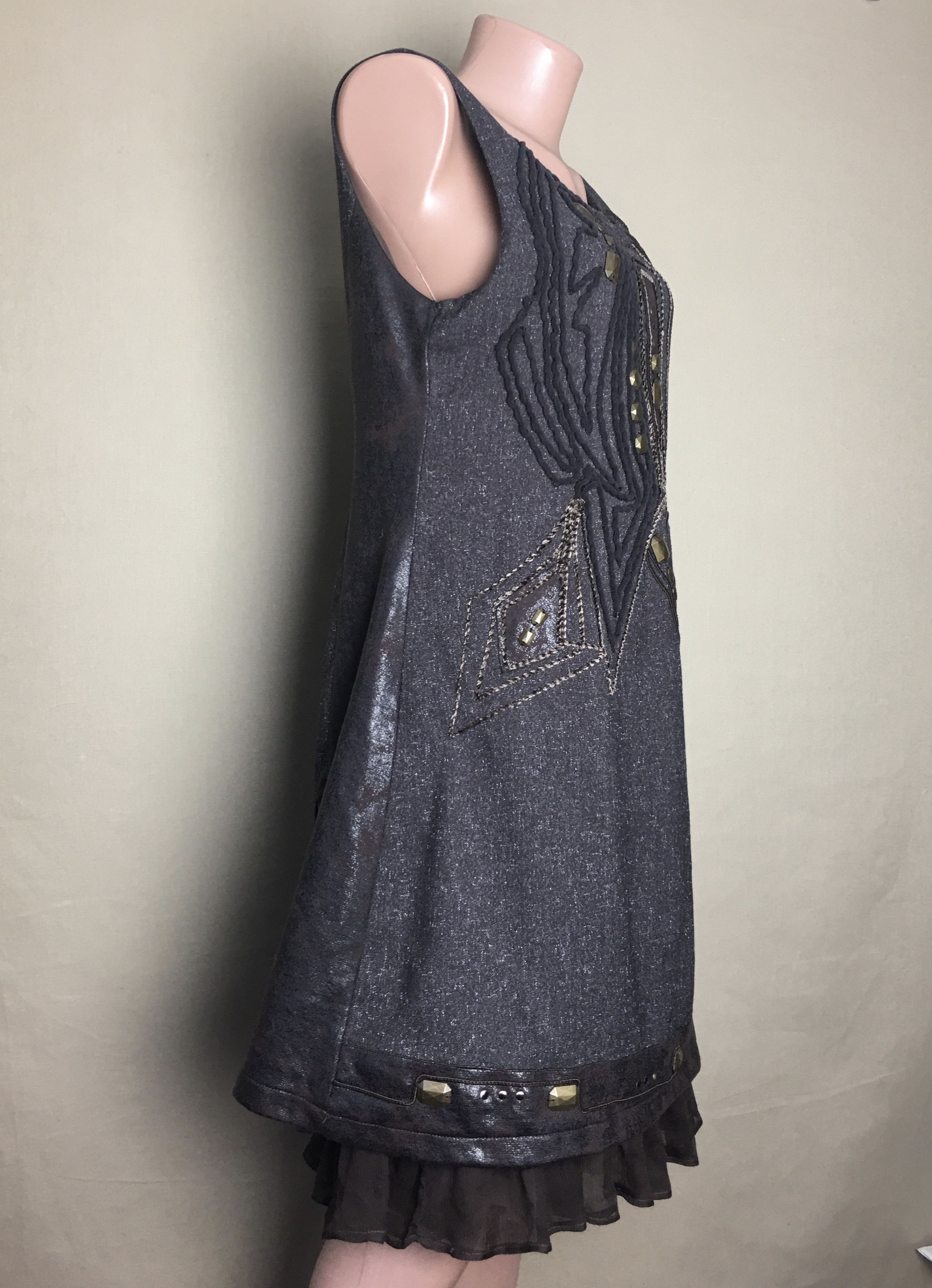 Designer Save the Queen Dress Metal Beaded Embroidery XL Size XL / US 12-14 / IT 48-50 - 5 Thumbnail