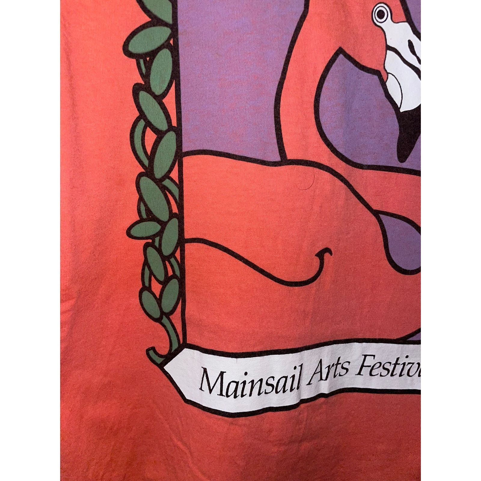 Fruit Of The Loom 1990s Mainsail Arts Festival Art Florida Flamingo Shirt L Size US L / EU 52-54 / 3 - 4 Thumbnail