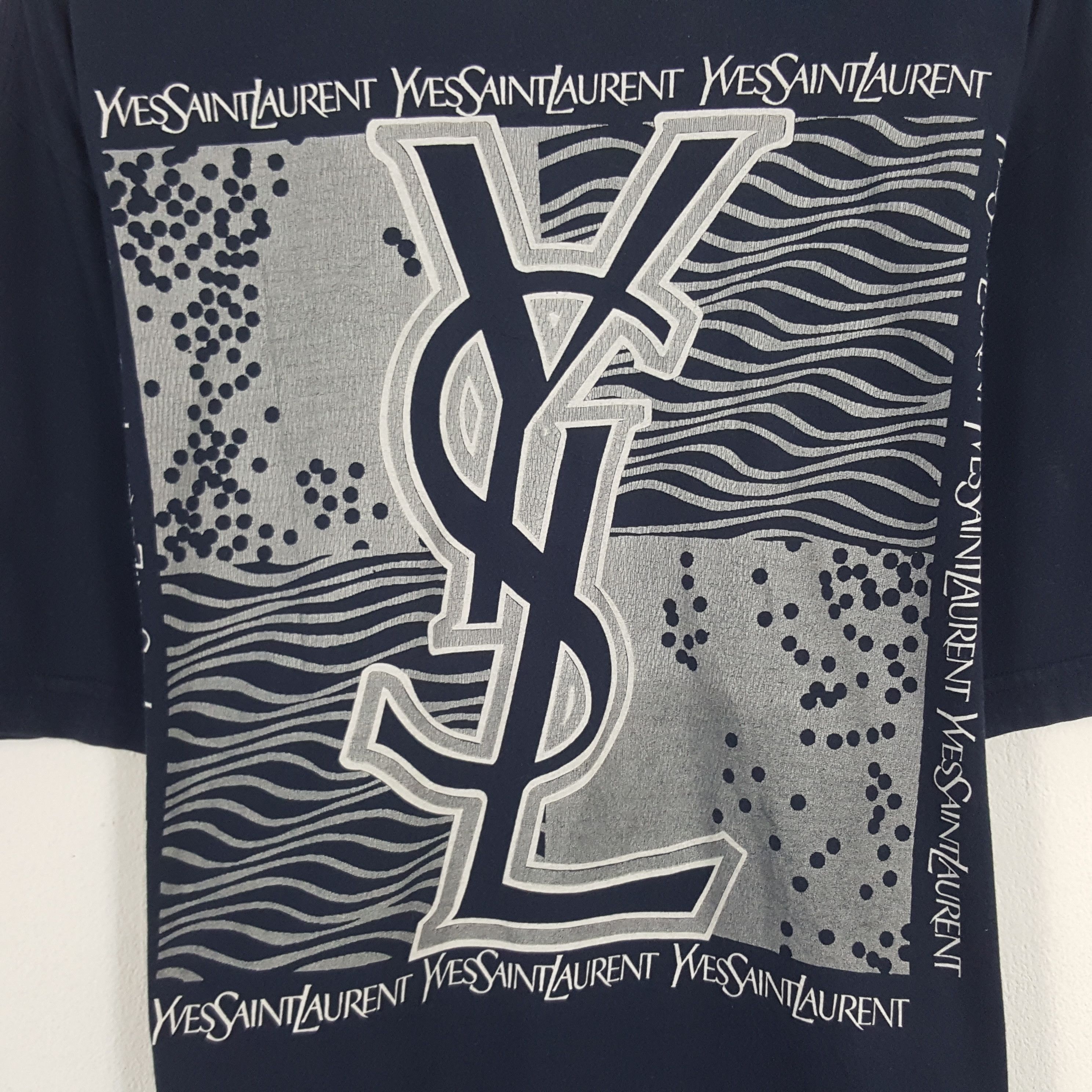 Vintage × Yves Saint Laurent Vintage Yves Saint Laurent Logo Tshirt Size US L / EU 52-54 / 3 - 2 Thumbnail