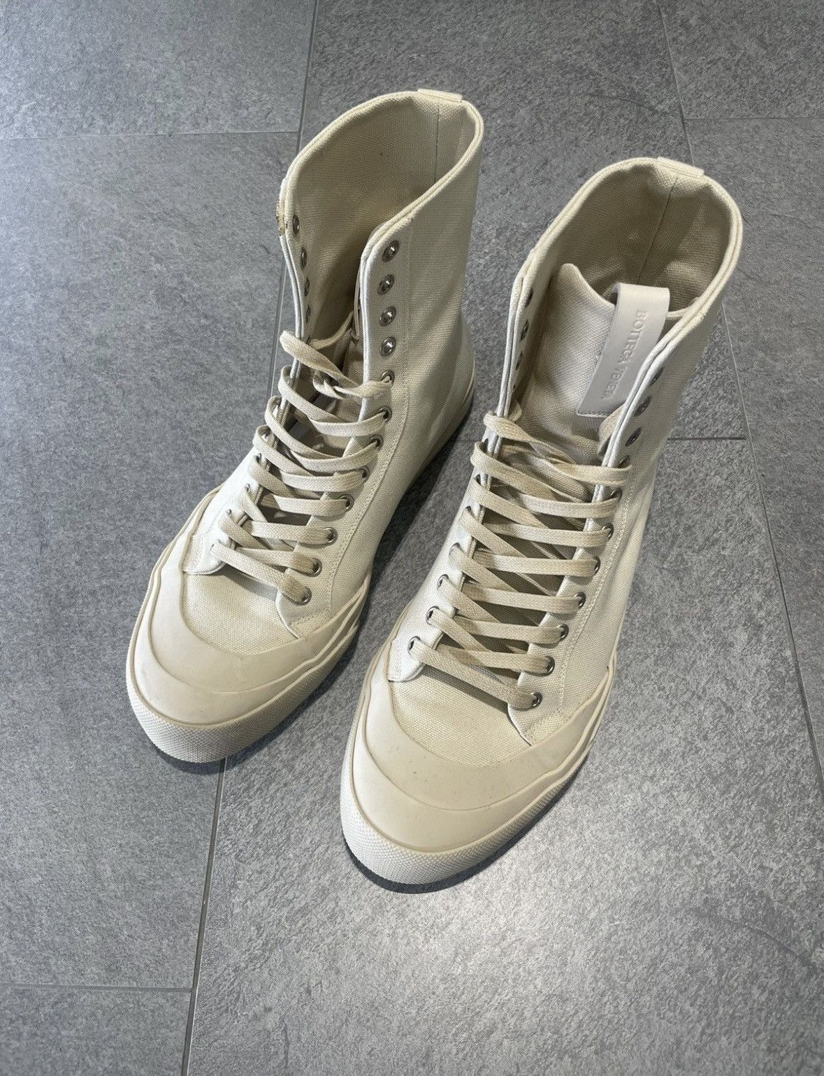Bottega Veneta [9.5] Bottega Veneta Canvas Hightop Sneakers Size US 9.5 / EU 42-43 - 2 Thumbnail